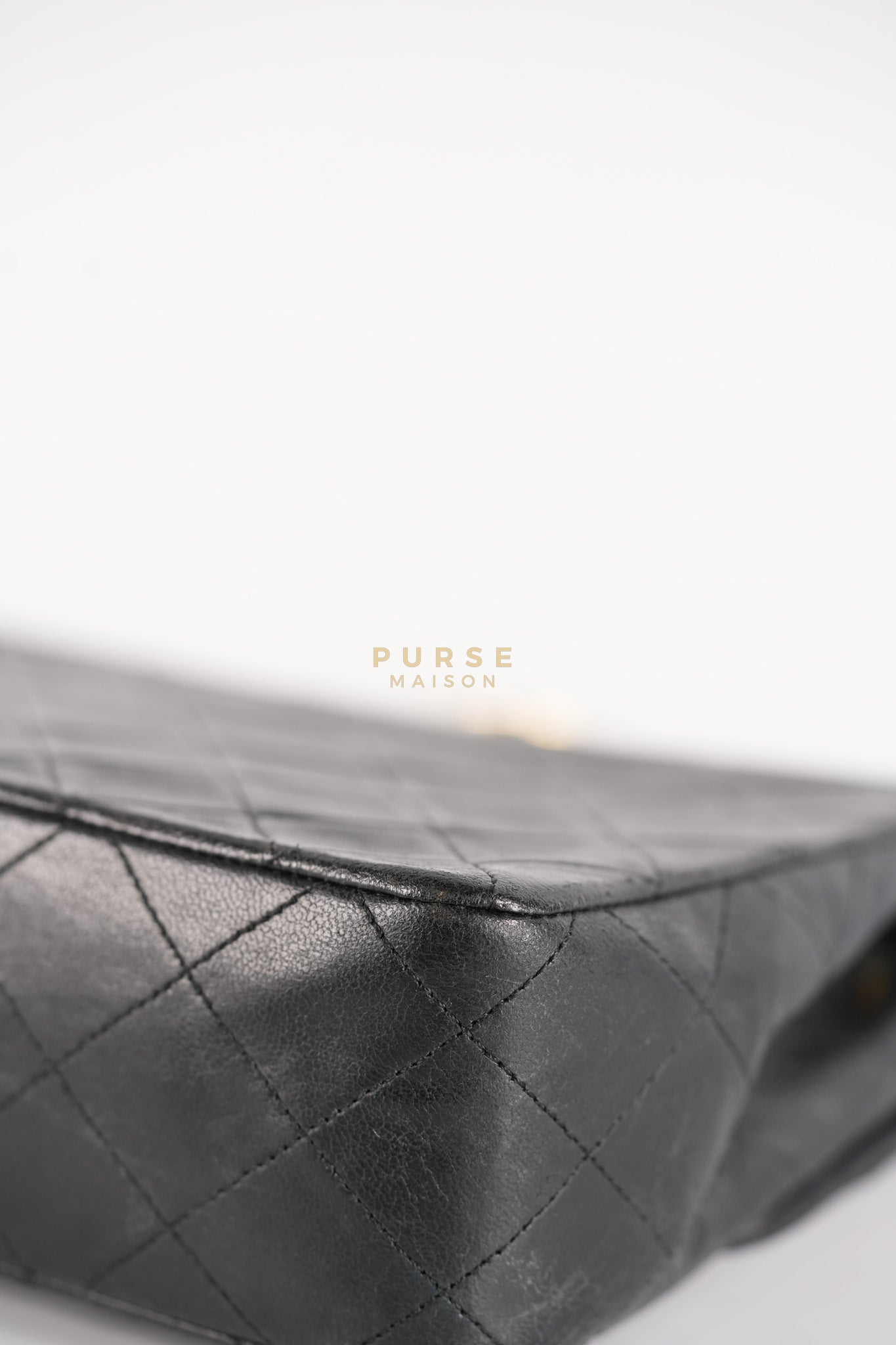 Classic Square Flap Bag in Black Quilted Lambskin Leather and 24k Gold Hardware Series 1 | Purse Maison Luxury Bags Shop