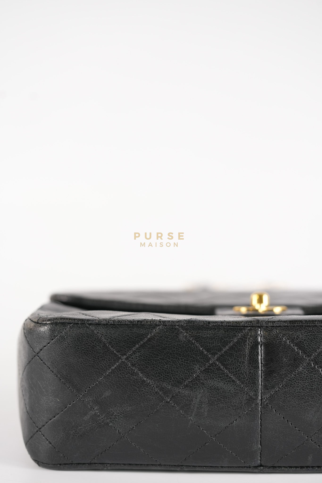 Classic Square Flap Bag in Black Quilted Lambskin Leather and 24k Gold Hardware Series 1 | Purse Maison Luxury Bags Shop