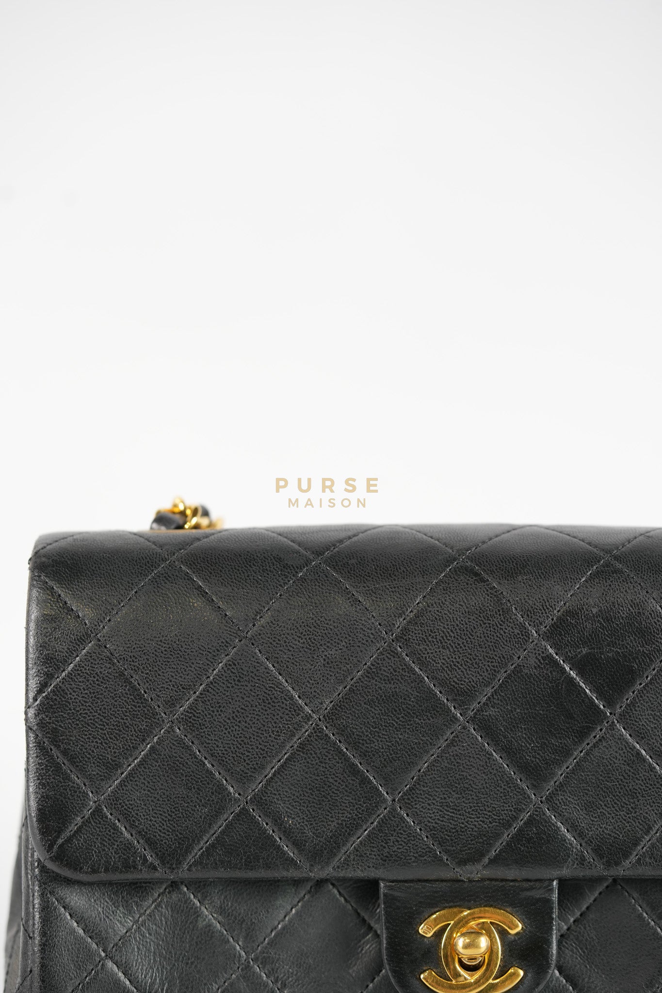 Classic Square Flap Bag in Black Quilted Lambskin Leather and 24k Gold Hardware Series 1 | Purse Maison Luxury Bags Shop