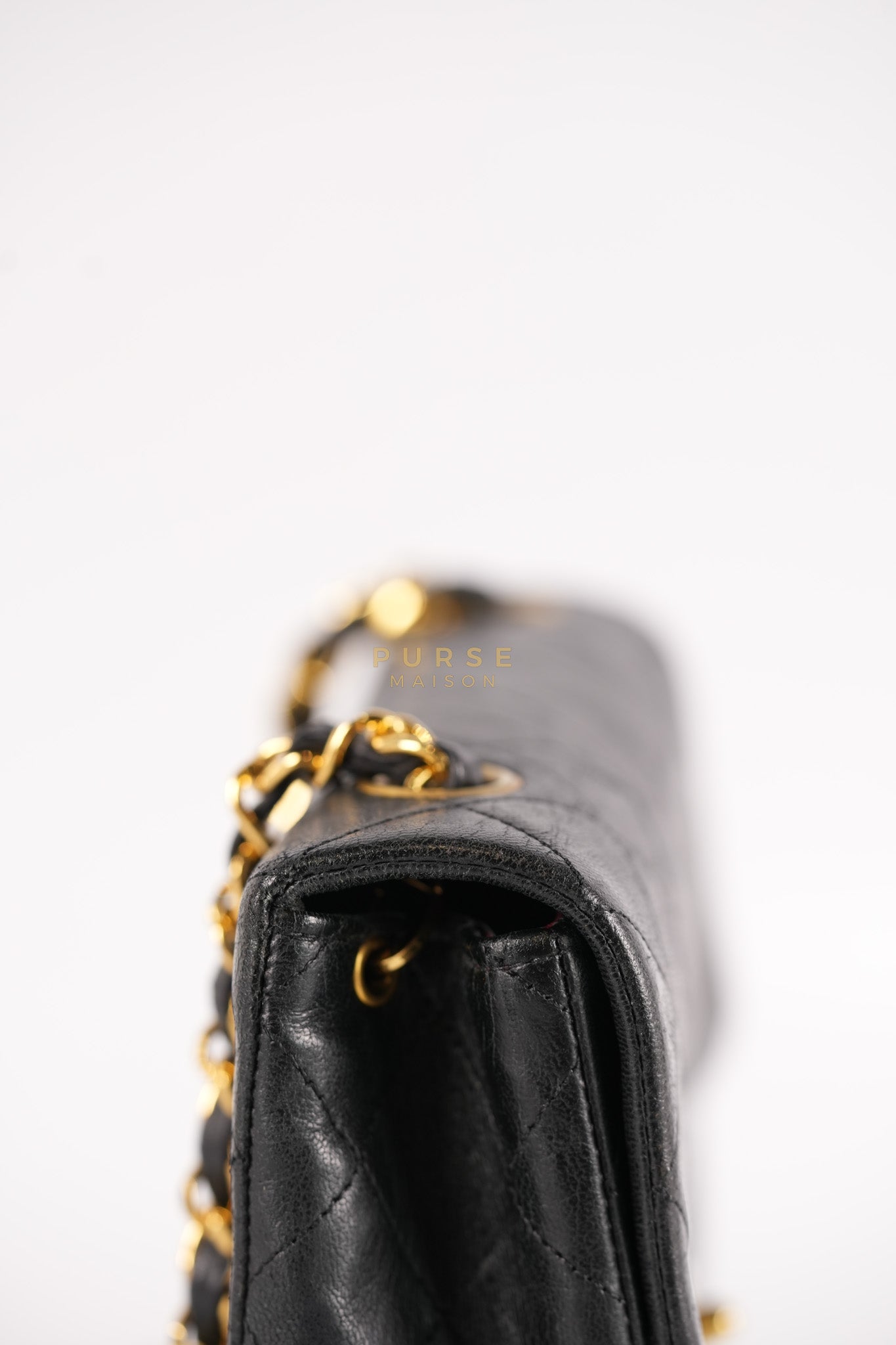 Classic Square Flap Bag in Black Quilted Lambskin Leather and 24k Gold Hardware Series 1 | Purse Maison Luxury Bags Shop