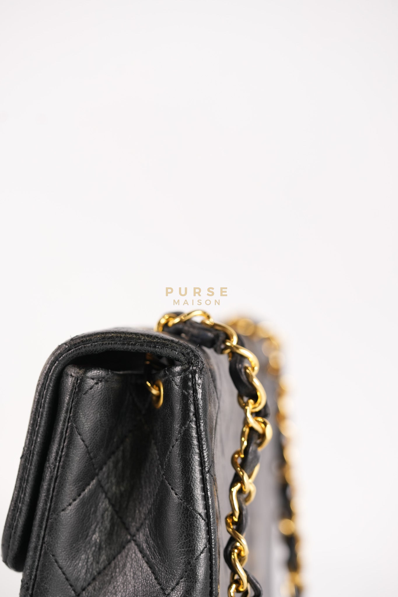 Classic Square Flap Bag in Black Quilted Lambskin Leather and 24k Gold Hardware Series 1 | Purse Maison Luxury Bags Shop