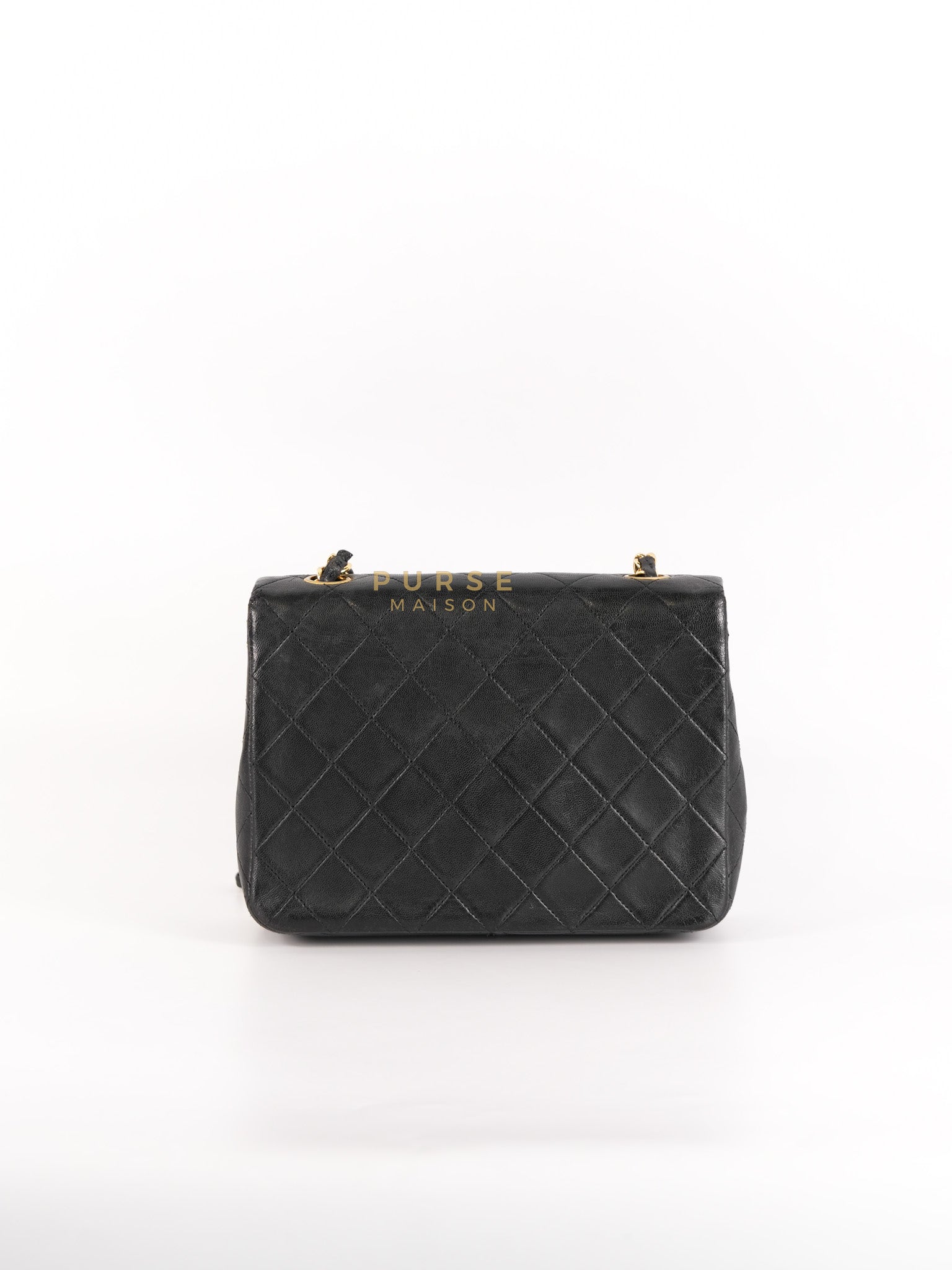 Classic Square Flap Bag in Black Quilted Lambskin Leather and 24k Gold Hardware Series 1 | Purse Maison Luxury Bags Shop