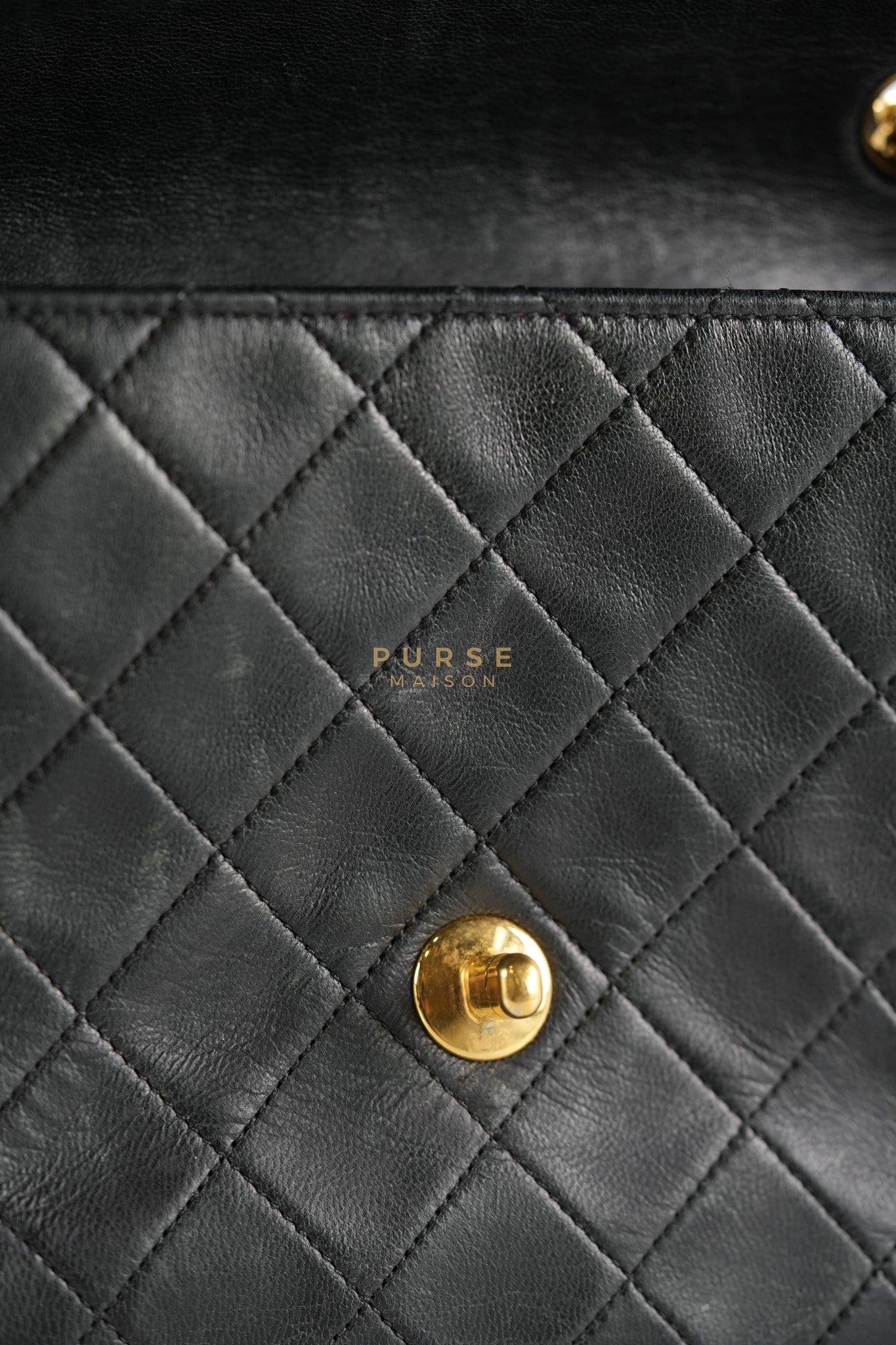 Classic Square Flap Bag in Black Quilted Lambskin Leather and 24k Gold Hardware Series 1 | Purse Maison Luxury Bags Shop
