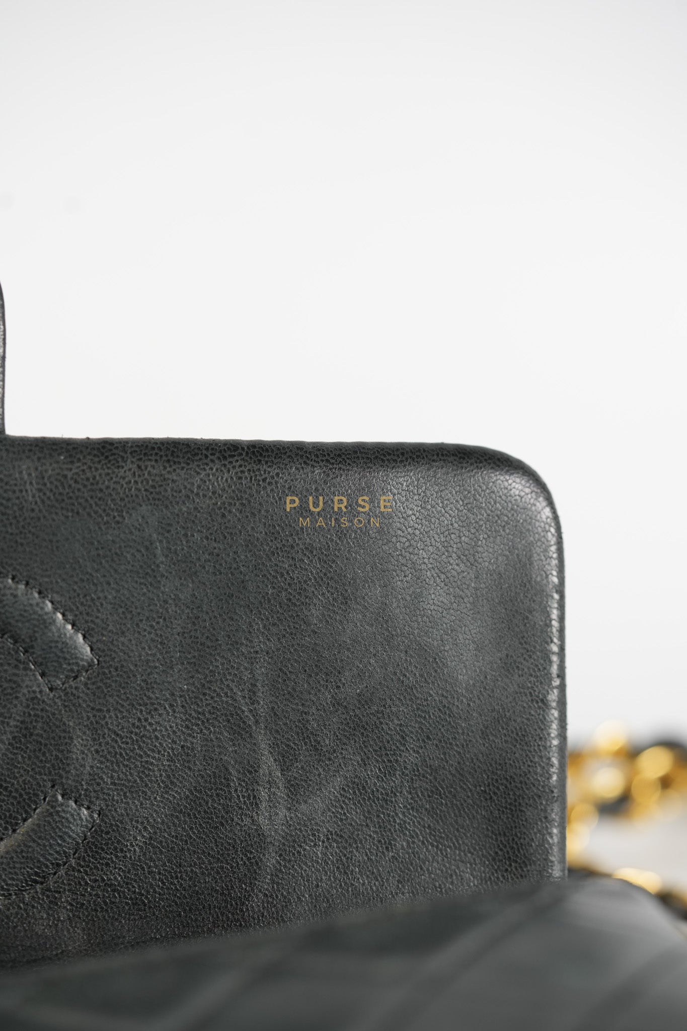 Classic Square Flap Bag in Black Quilted Lambskin Leather and 24k Gold Hardware Series 1 | Purse Maison Luxury Bags Shop