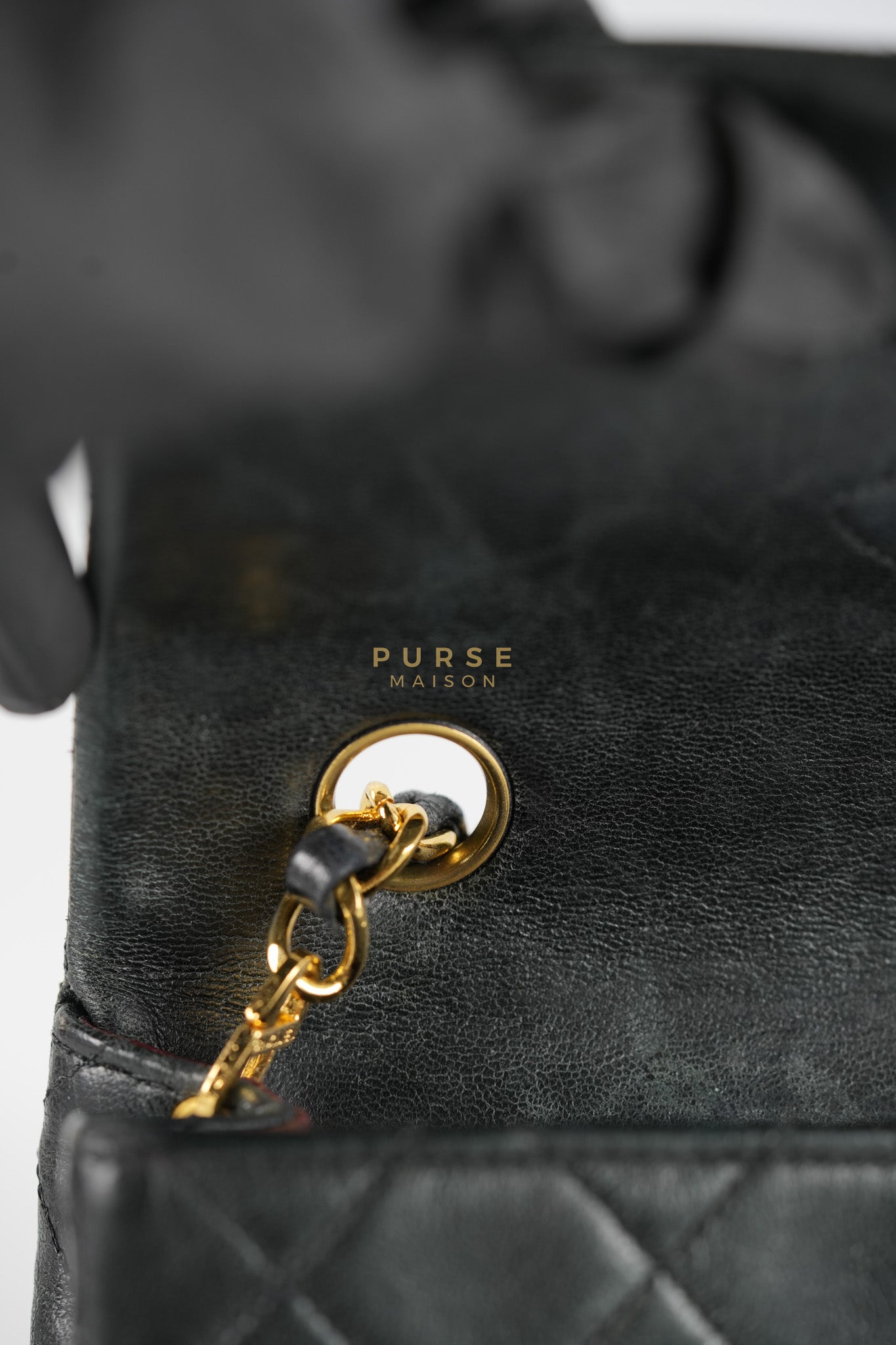 Classic Square Flap Bag in Black Quilted Lambskin Leather and 24k Gold Hardware Series 1 | Purse Maison Luxury Bags Shop