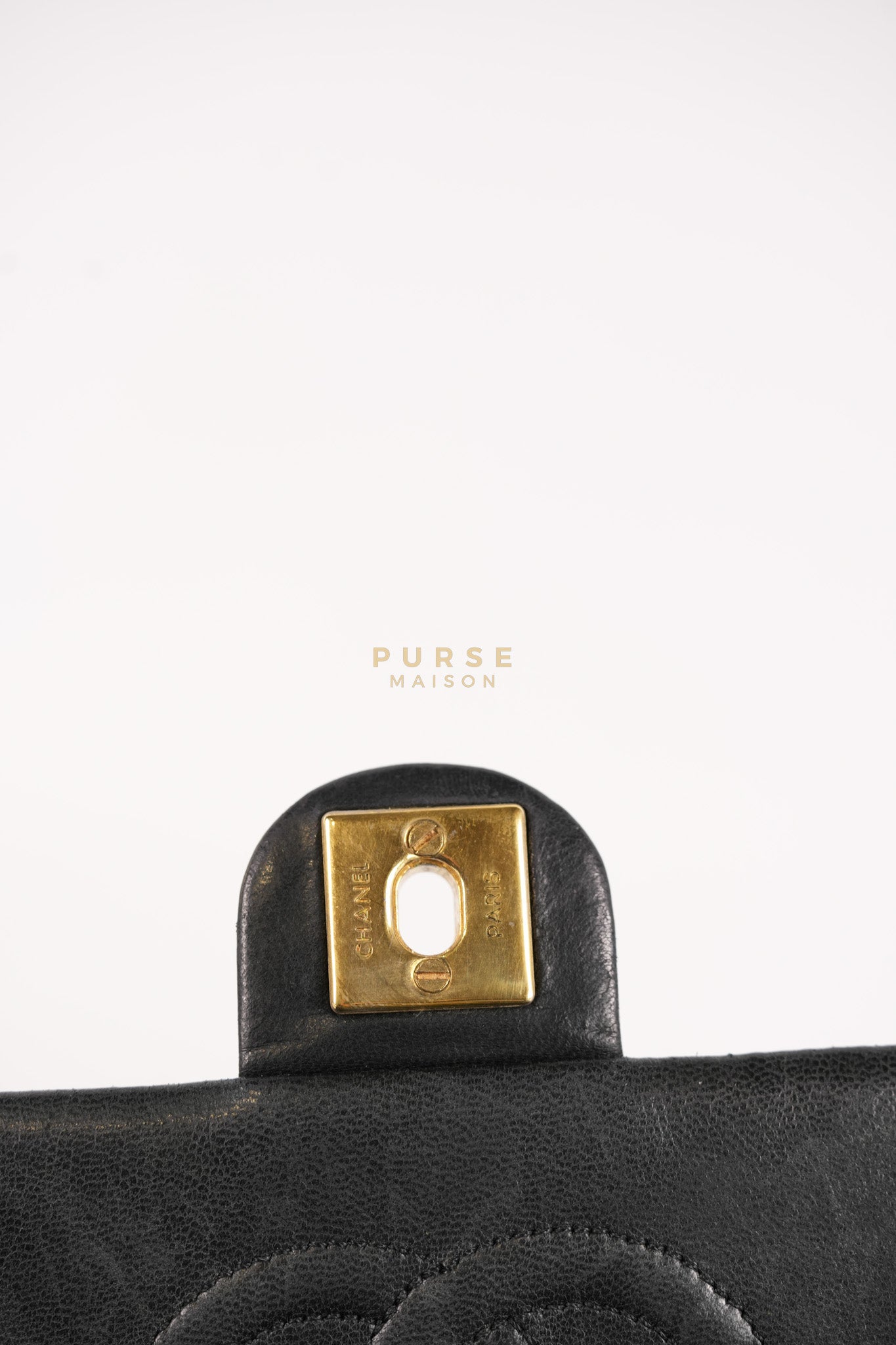 Classic Square Flap Bag in Black Quilted Lambskin Leather and 24k Gold Hardware Series 1 | Purse Maison Luxury Bags Shop