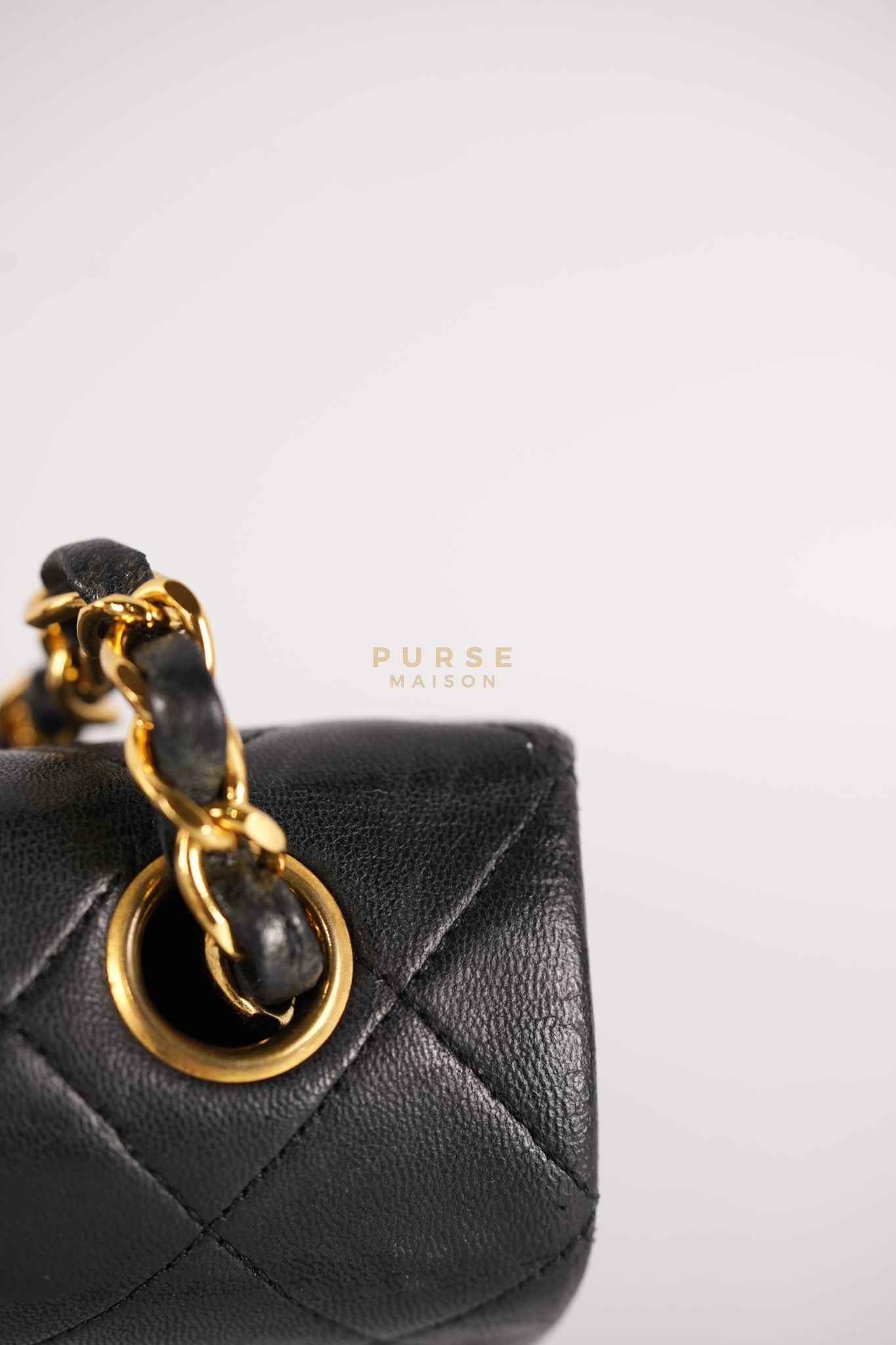Classic Square Flap Bag in Black Quilted Lambskin Leather and 24k Gold Hardware Series 1 | Purse Maison Luxury Bags Shop