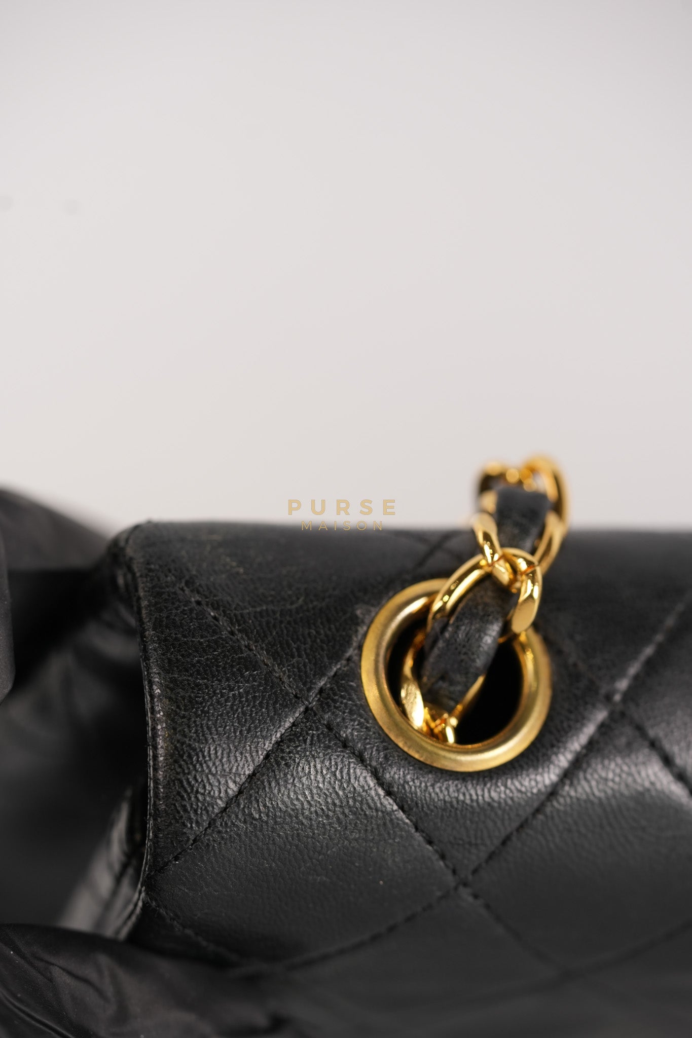 Classic Square Flap Bag in Black Quilted Lambskin Leather and 24k Gold Hardware Series 1 | Purse Maison Luxury Bags Shop