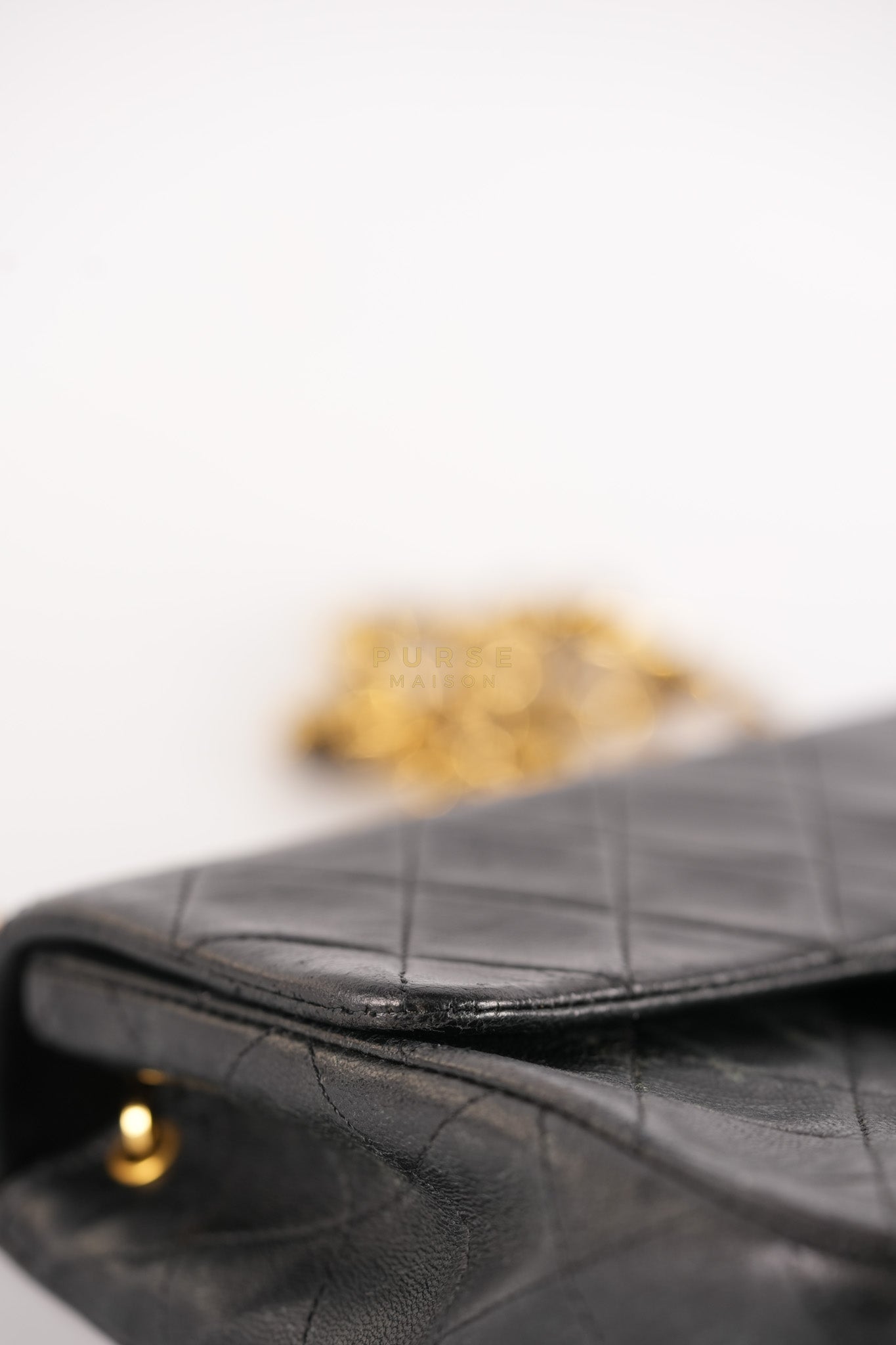 Classic Square Flap Bag in Black Quilted Lambskin Leather and 24k Gold Hardware Series 1 | Purse Maison Luxury Bags Shop