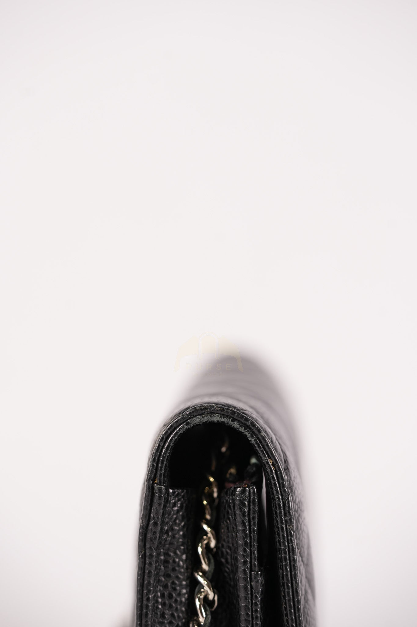 Classic Wallet on Chain in Black Caviar Leather and Silver Hardware (Microchip) | Purse Maison Luxury Bags Shop