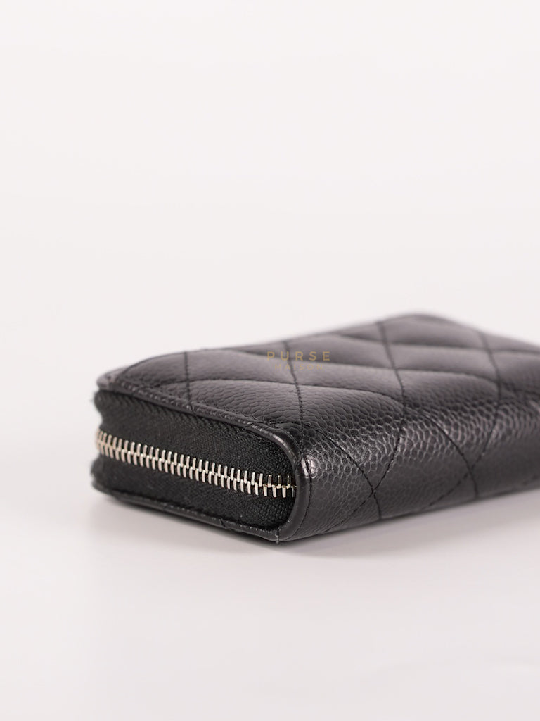 Classic Zippy Coin Purse in Caviar Leather and Silver Hardware Series 31 | Purse Maison Luxury Bags Shop