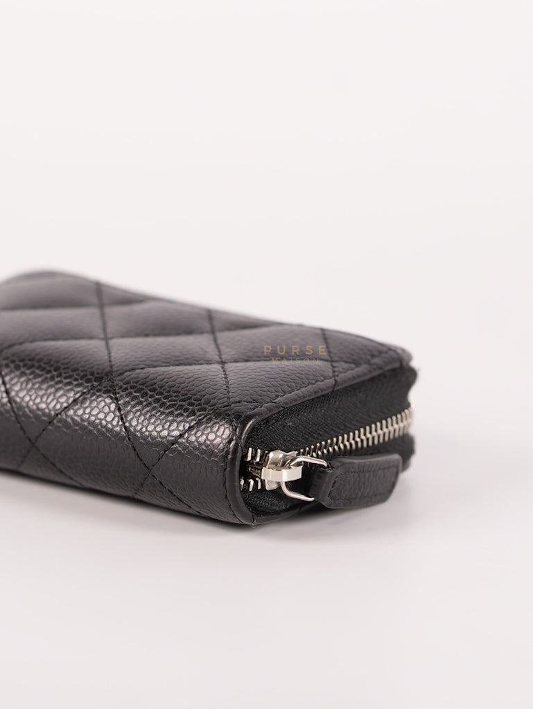 Classic Zippy Coin Purse in Caviar Leather and Silver Hardware Series 31 | Purse Maison Luxury Bags Shop