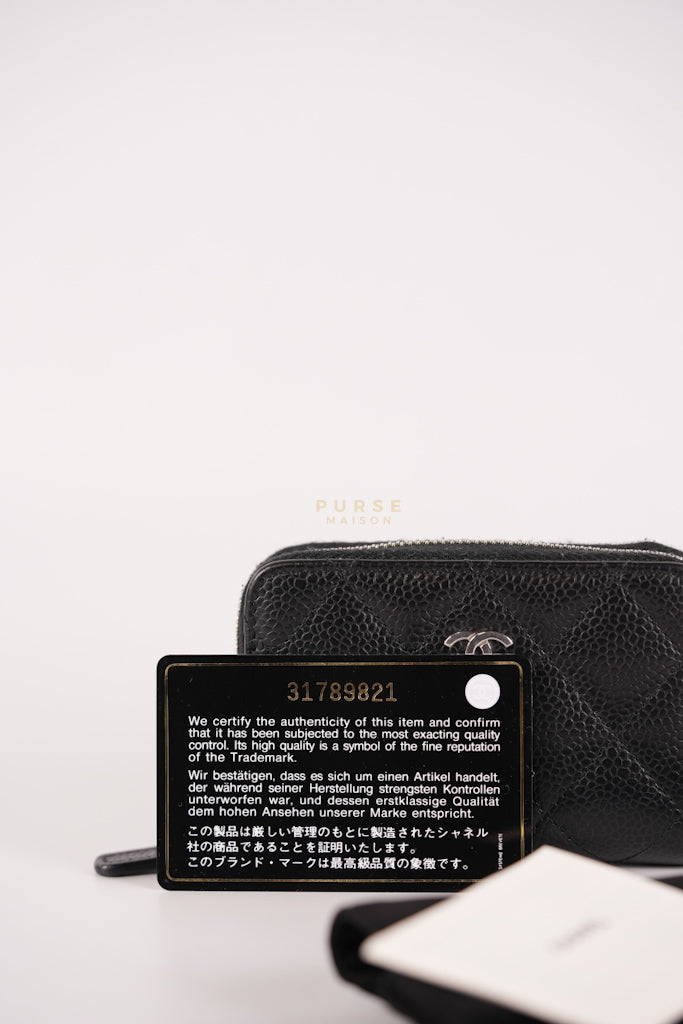 Classic Zippy Coin Purse in Caviar Leather and Silver Hardware Series 31 | Purse Maison Luxury Bags Shop