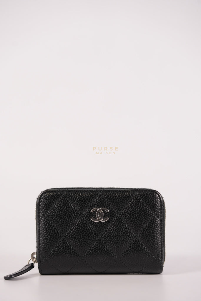 Classic Zippy Coin Purse in Caviar Leather and Silver Hardware Series 31 | Purse Maison Luxury Bags Shop