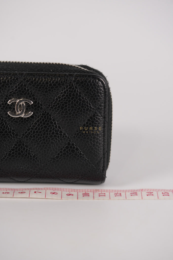 Classic Zippy Coin Purse in Caviar Leather and Silver Hardware Series 31 | Purse Maison Luxury Bags Shop