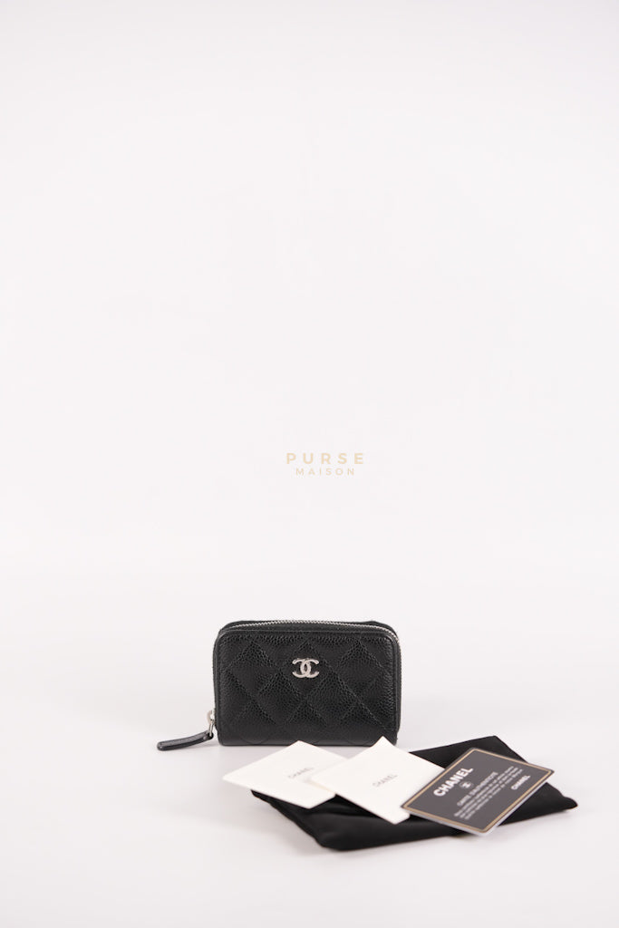 Classic Zippy Coin Purse in Caviar Leather and Silver Hardware Series 31 | Purse Maison Luxury Bags Shop