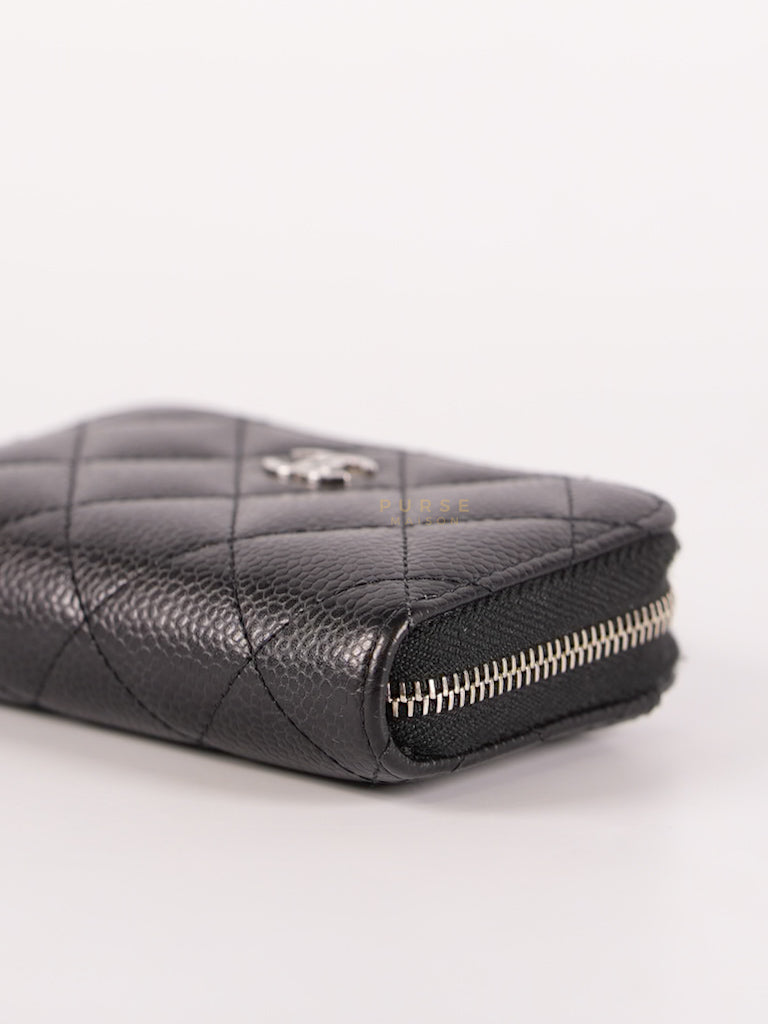 Classic Zippy Coin Purse in Caviar Leather and Silver Hardware Series 31 | Purse Maison Luxury Bags Shop