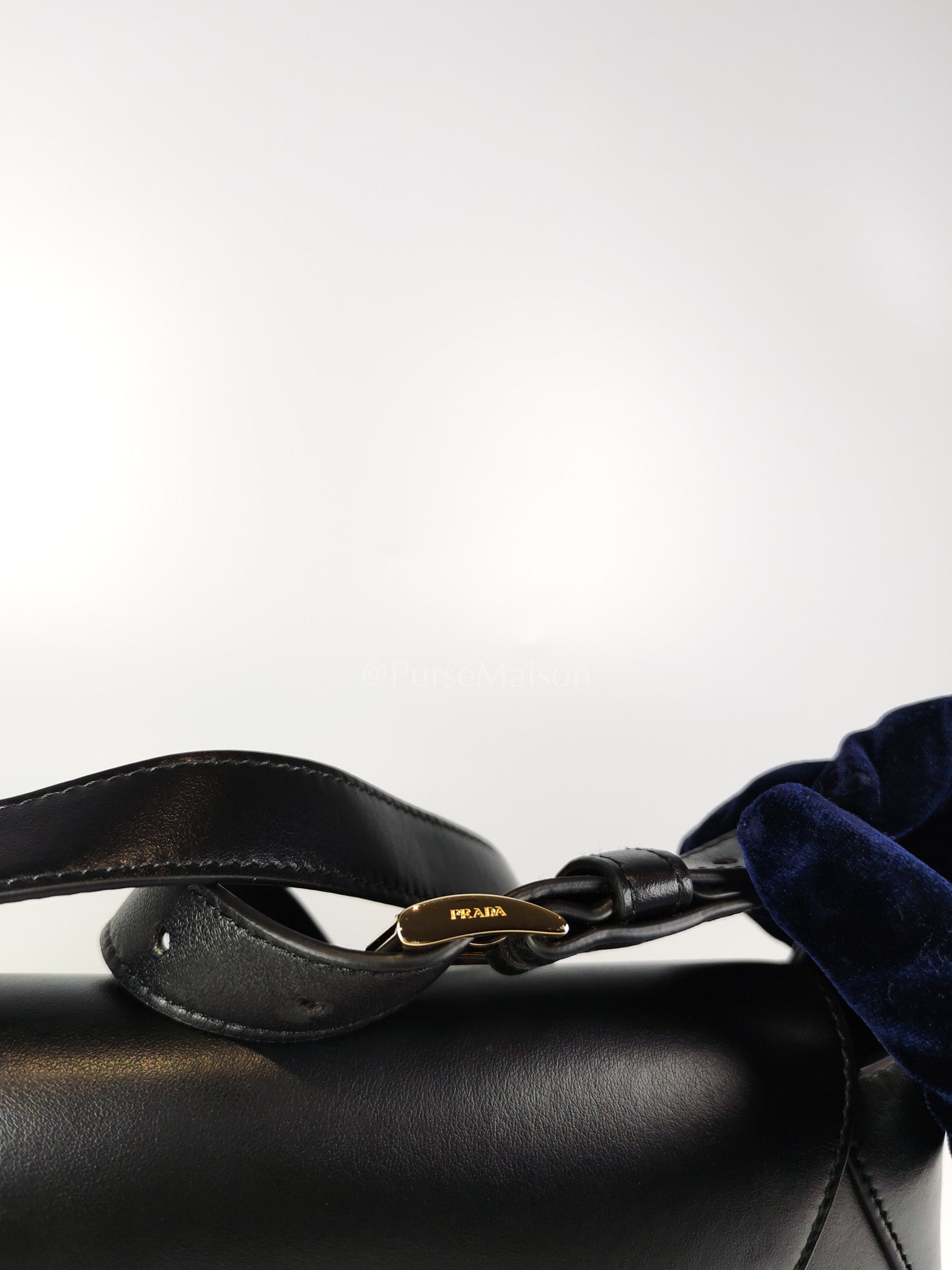 Cleo Logo Plaque Shoulder Bag in Nero/black Calfskin Leather Gold Hardware | Purse Maison Luxury Bags Shop