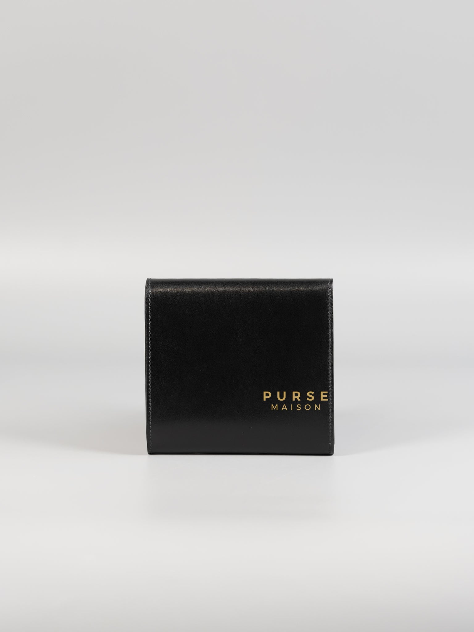 Clic 12 Portefeuille in Noir Veau Box Calf and Palladium Hardware Stamp C | Purse Maison Luxury Bags Shop