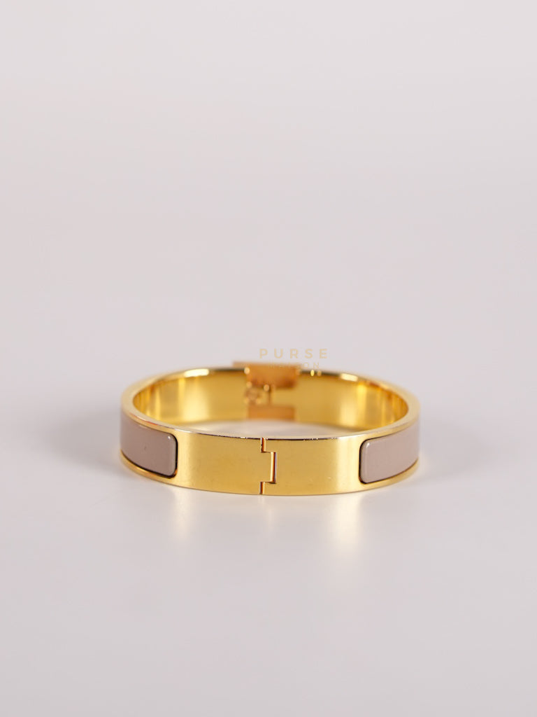 Clic Cadenas PM Maroon Glace Gold Hardware Bangle | Purse Maison Luxury Bags Shop