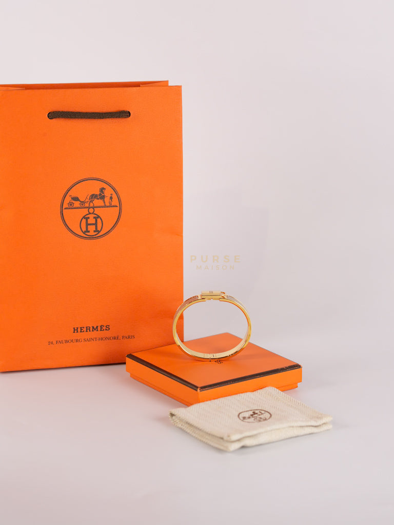 Clic Cadenas PM Maroon Glace Gold Hardware Bangle | Purse Maison Luxury Bags Shop