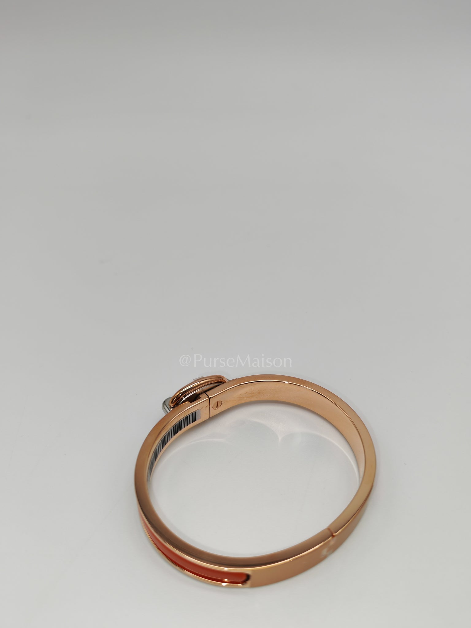 Mini Clic Chaine d'Ancler Bracelet Orange Enamel in Rose Gold Hardware | Purse Maison Luxury Bags Shop