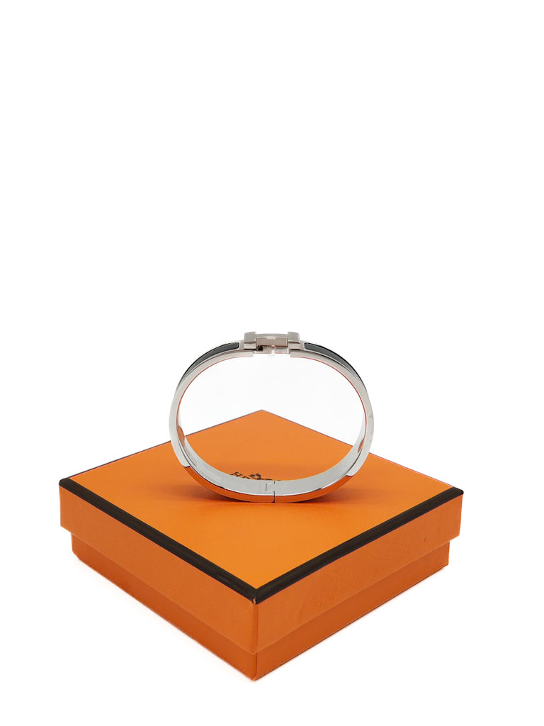 Clic H PM in Black Enamel and Palladium Hardware | Purse Maison Luxury Bags Shop