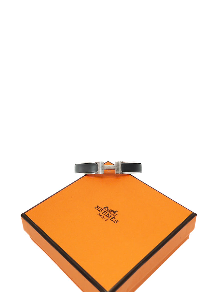 Clic H PM in Black Enamel and Palladium Hardware | Purse Maison Luxury Bags Shop