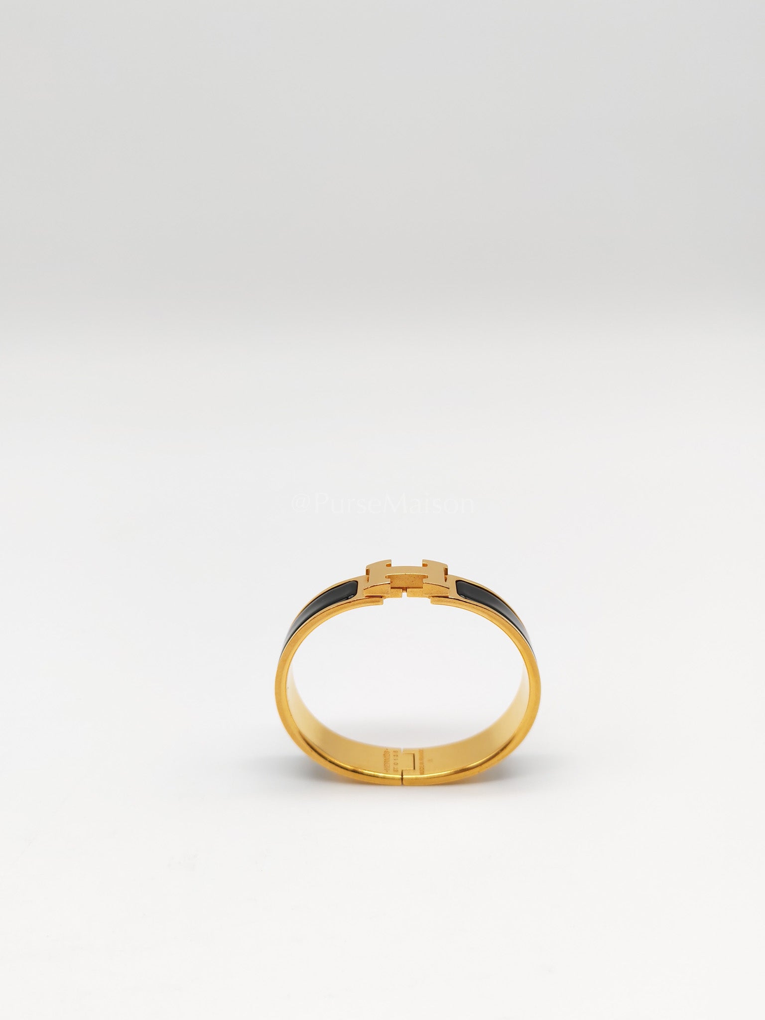 Clic H PM in Black Enamel Gold Hardware Bangle | Purse Maison Luxury Bags Shop
