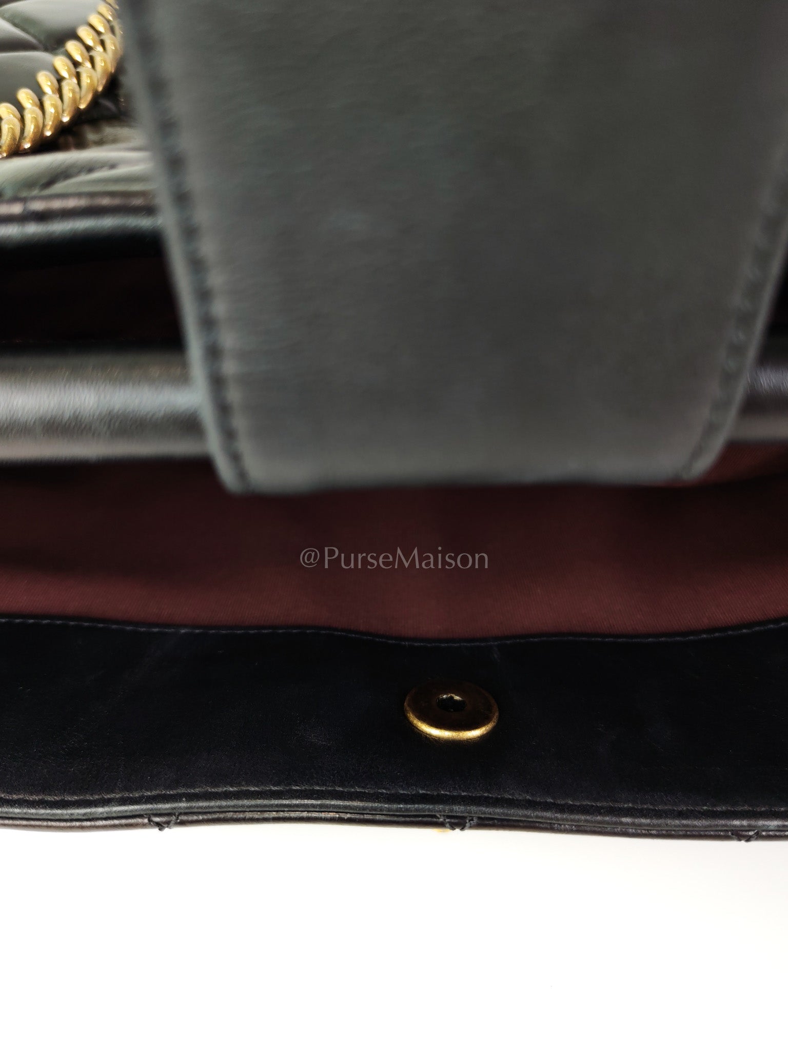 Coco Cocoon Large Tote Bag in Black Glazed Calfskin Leather and Aged Gold Hardware Series 23 | Purse Maison Luxury Bags Shop