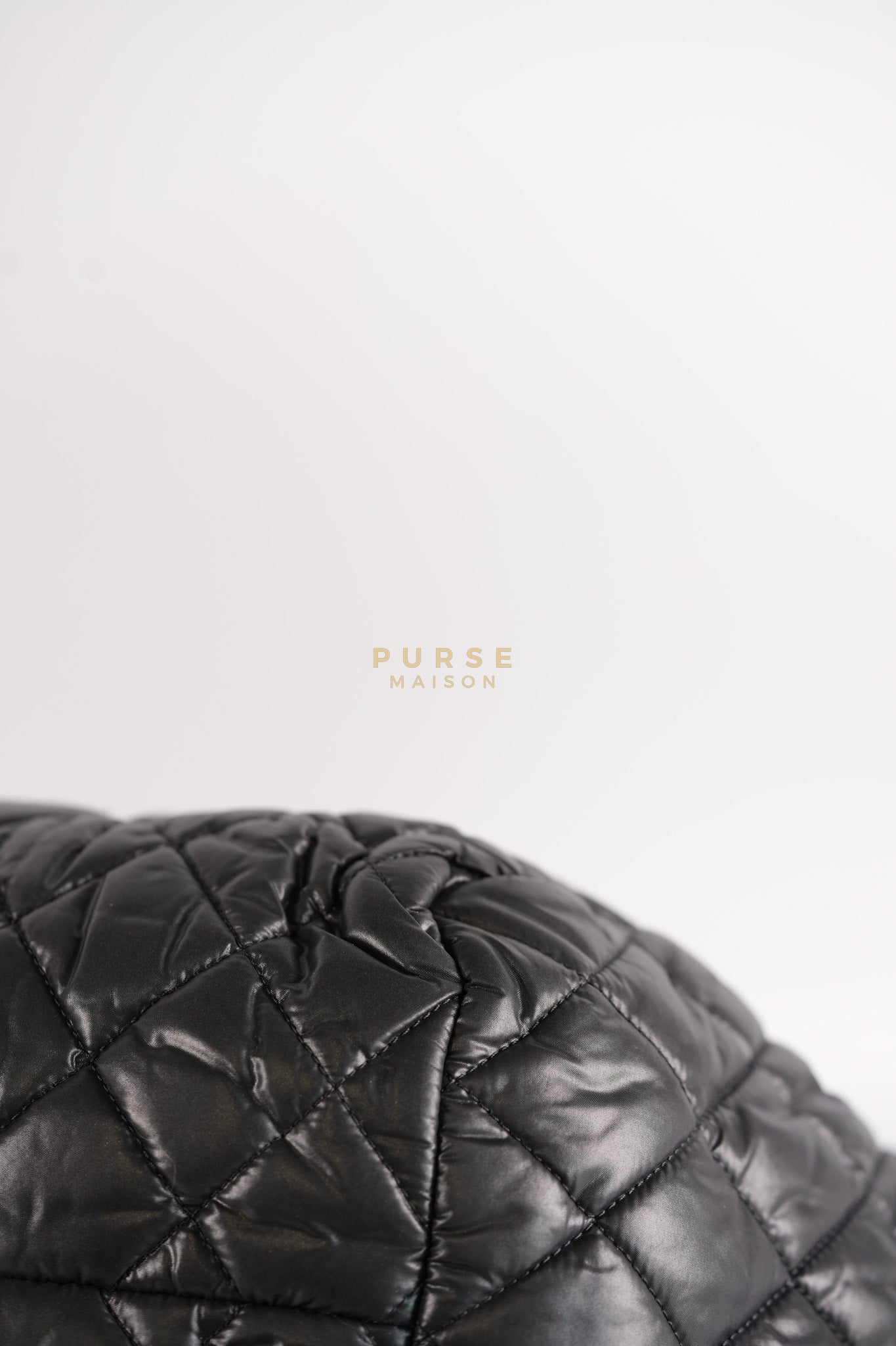 Coco Cocoon Tote Bag in Black Quilted Nylon Series 13 | Purse Maison Luxury Bags Shop