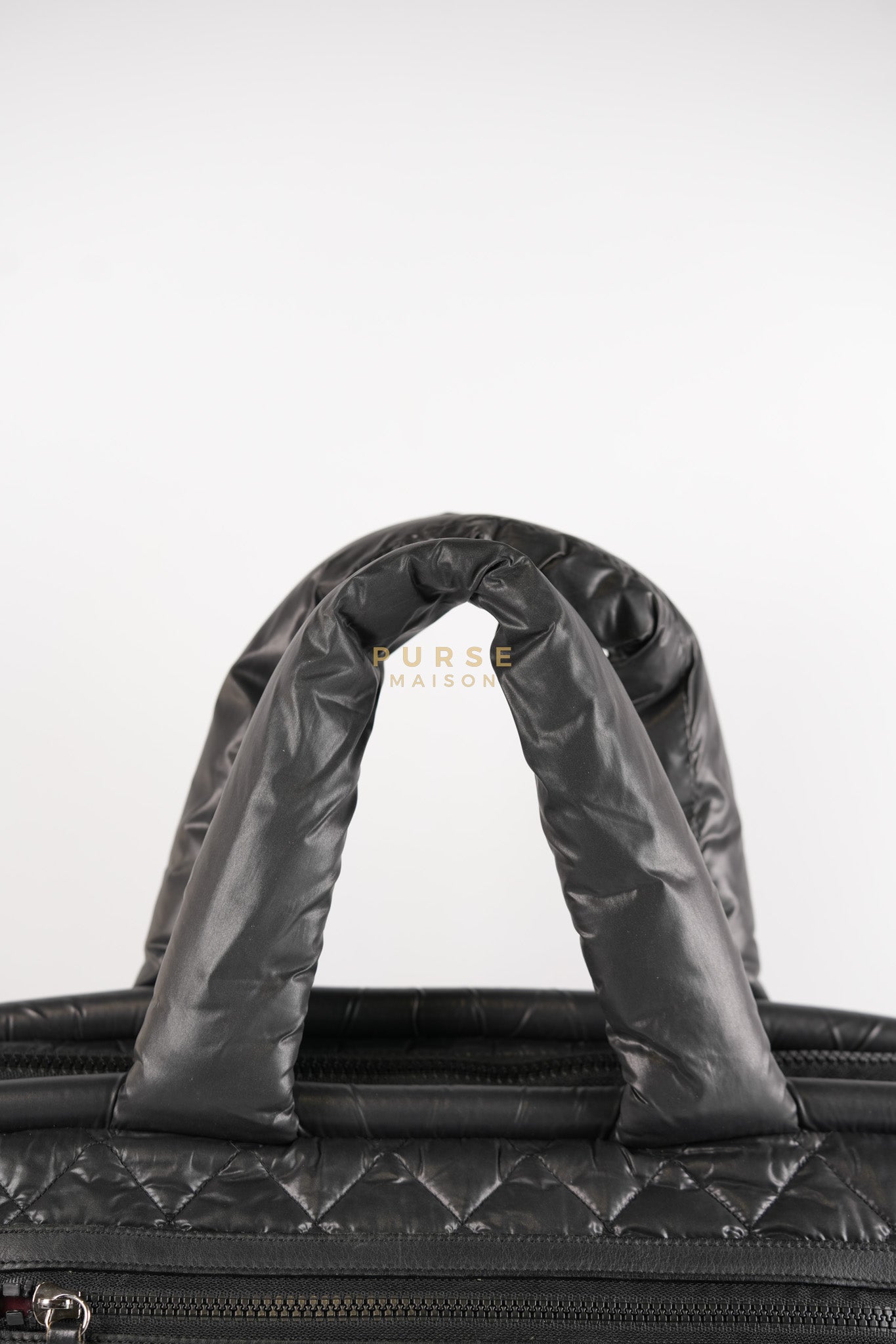 Coco Cocoon Tote Bag in Black Quilted Nylon Series 13 | Purse Maison Luxury Bags Shop