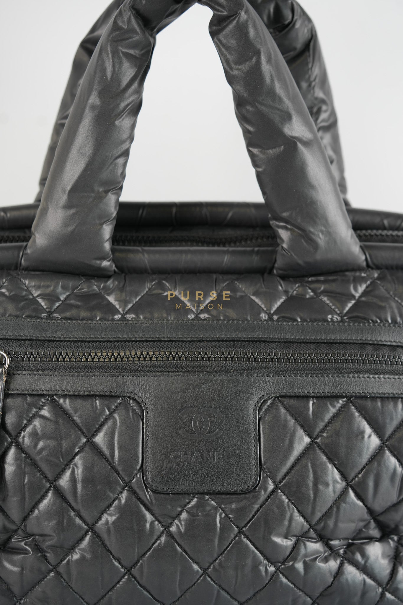 Coco Cocoon Tote Bag in Black Quilted Nylon Series 13 | Purse Maison Luxury Bags Shop