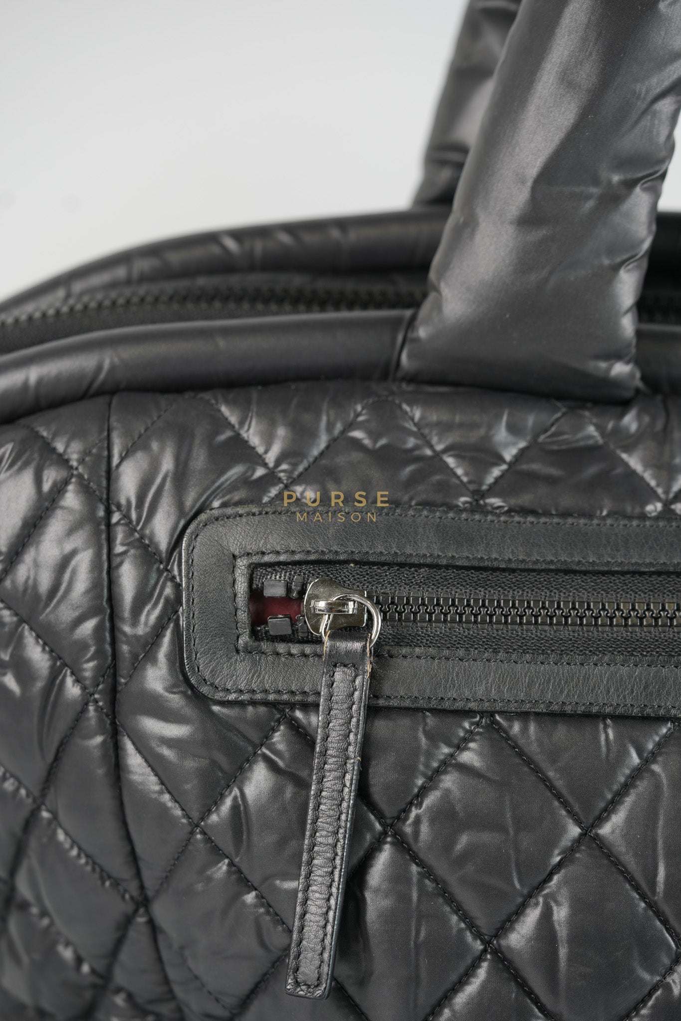 Coco Cocoon Tote Bag in Black Quilted Nylon Series 13 | Purse Maison Luxury Bags Shop