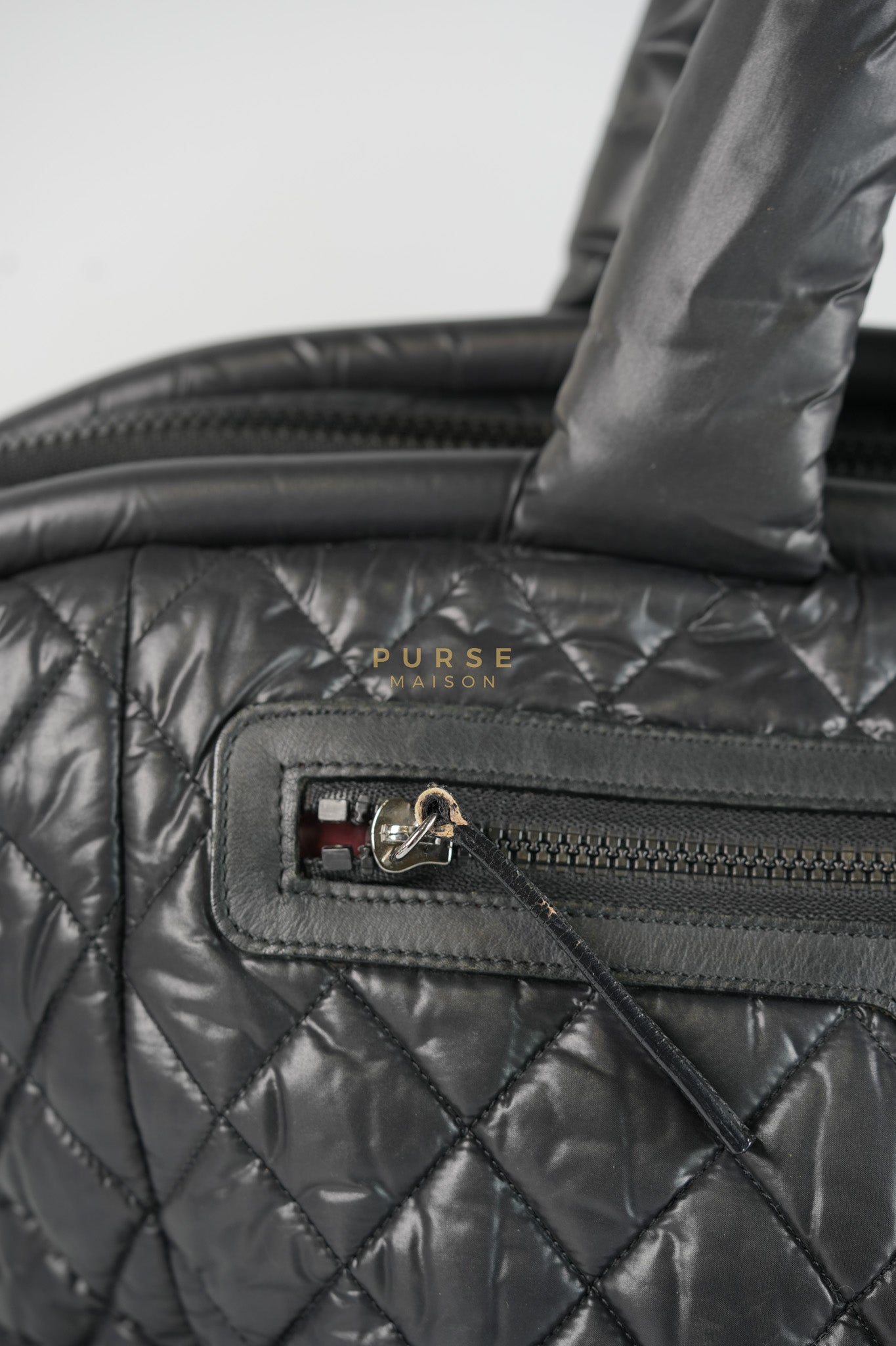 Coco Cocoon Tote Bag in Black Quilted Nylon Series 13 | Purse Maison Luxury Bags Shop