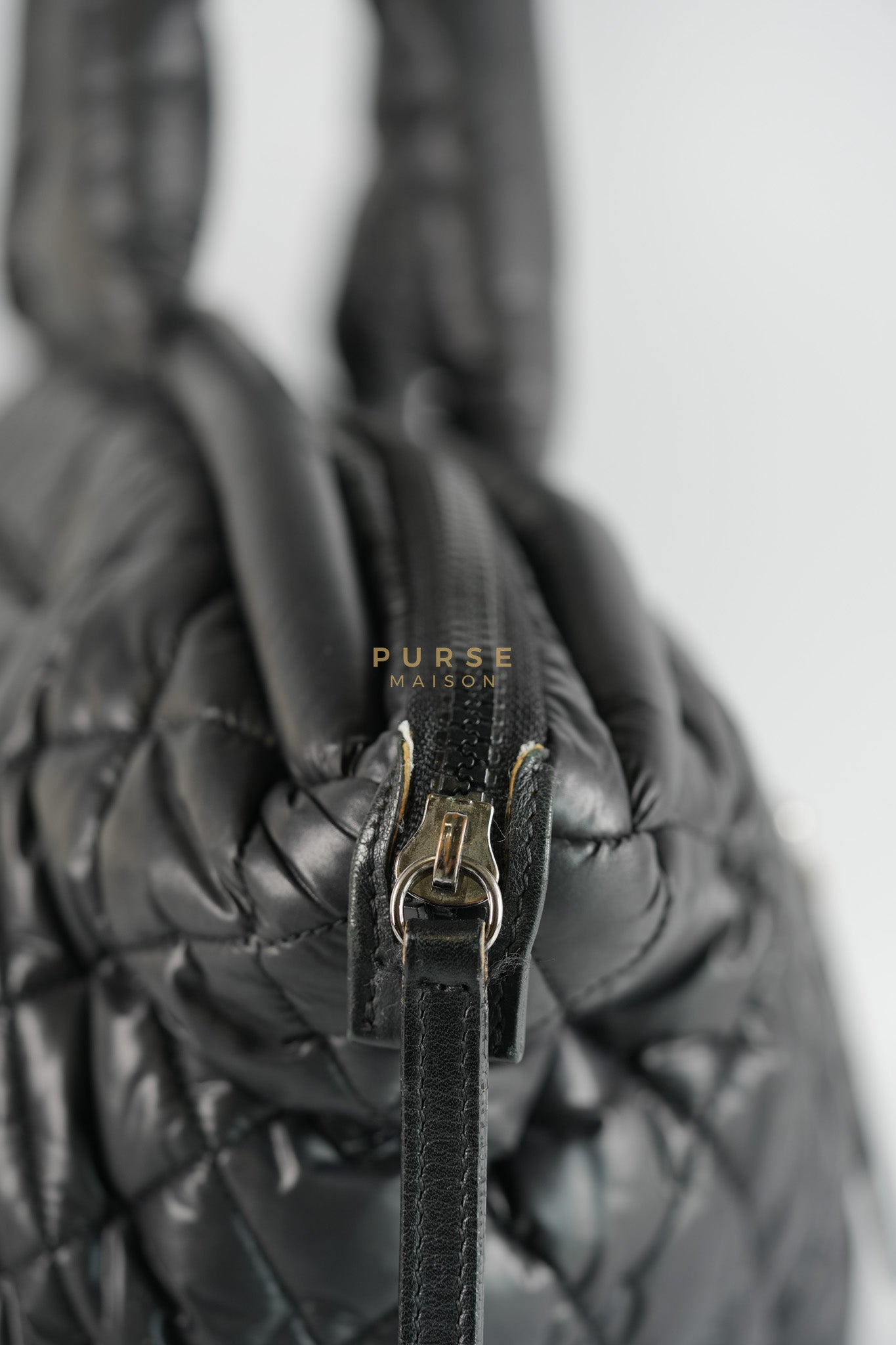 Coco Cocoon Tote Bag in Black Quilted Nylon Series 13 | Purse Maison Luxury Bags Shop