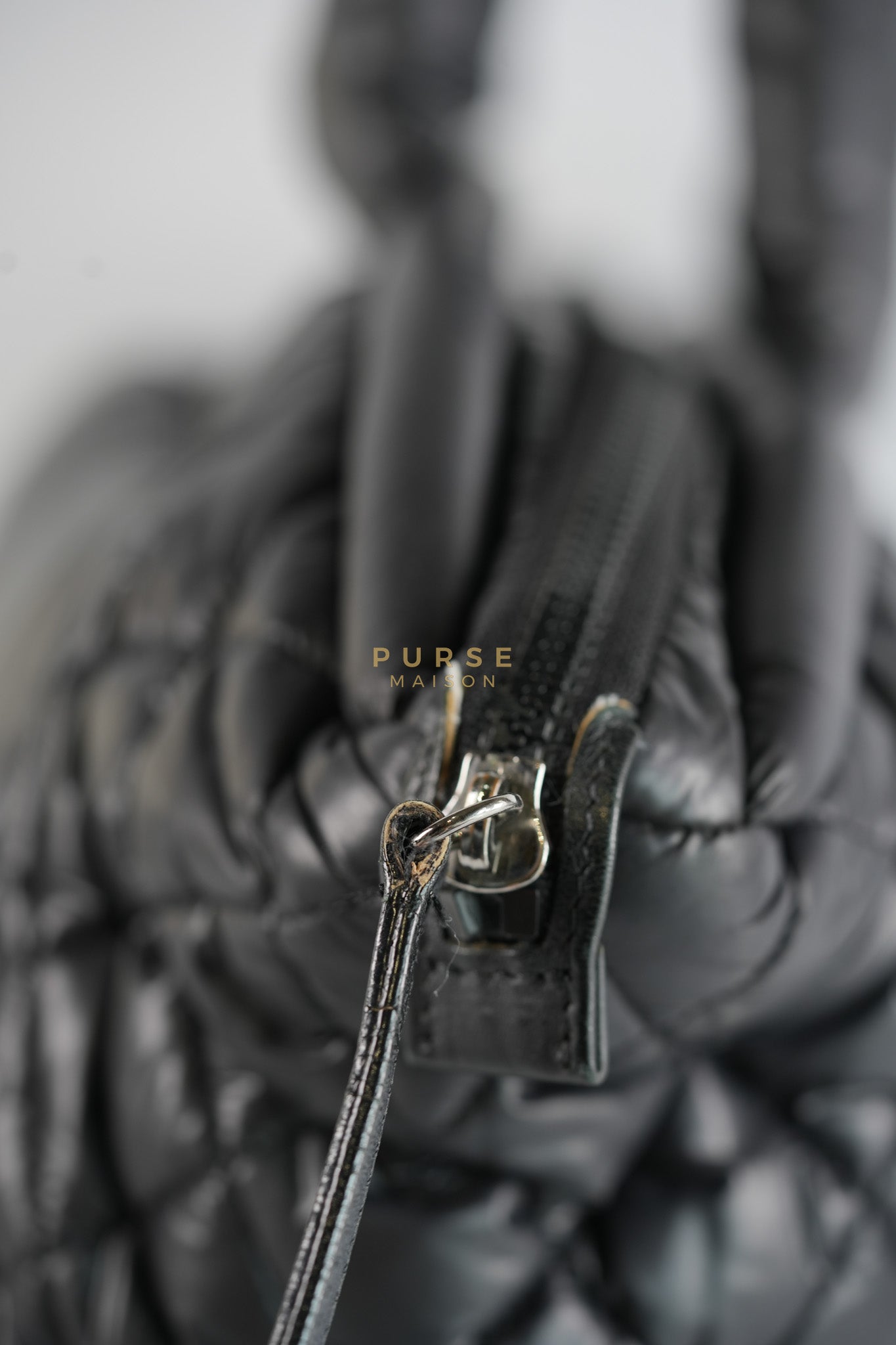 Coco Cocoon Tote Bag in Black Quilted Nylon Series 13 | Purse Maison Luxury Bags Shop