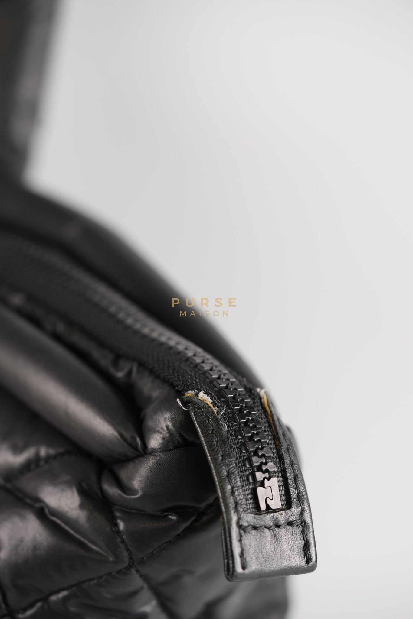 Coco Cocoon Tote Bag in Black Quilted Nylon Series 13 | Purse Maison Luxury Bags Shop