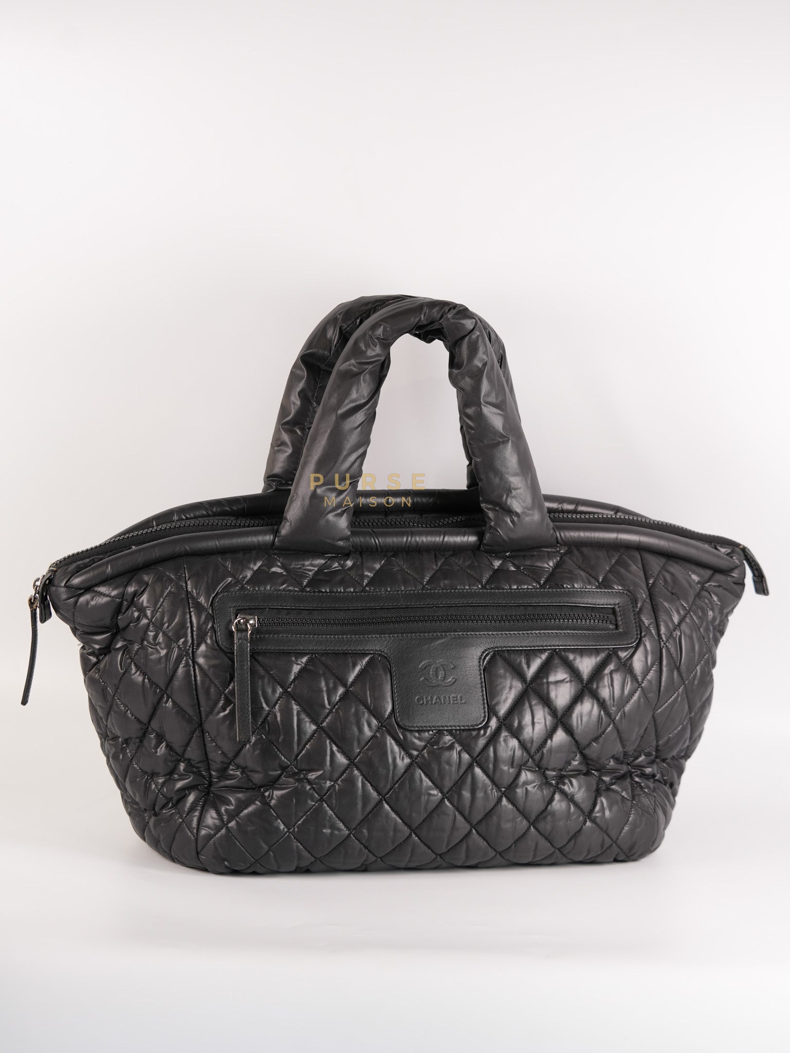 Coco Cocoon Tote Bag in Black Quilted Nylon Series 13 | Purse Maison Luxury Bags Shop