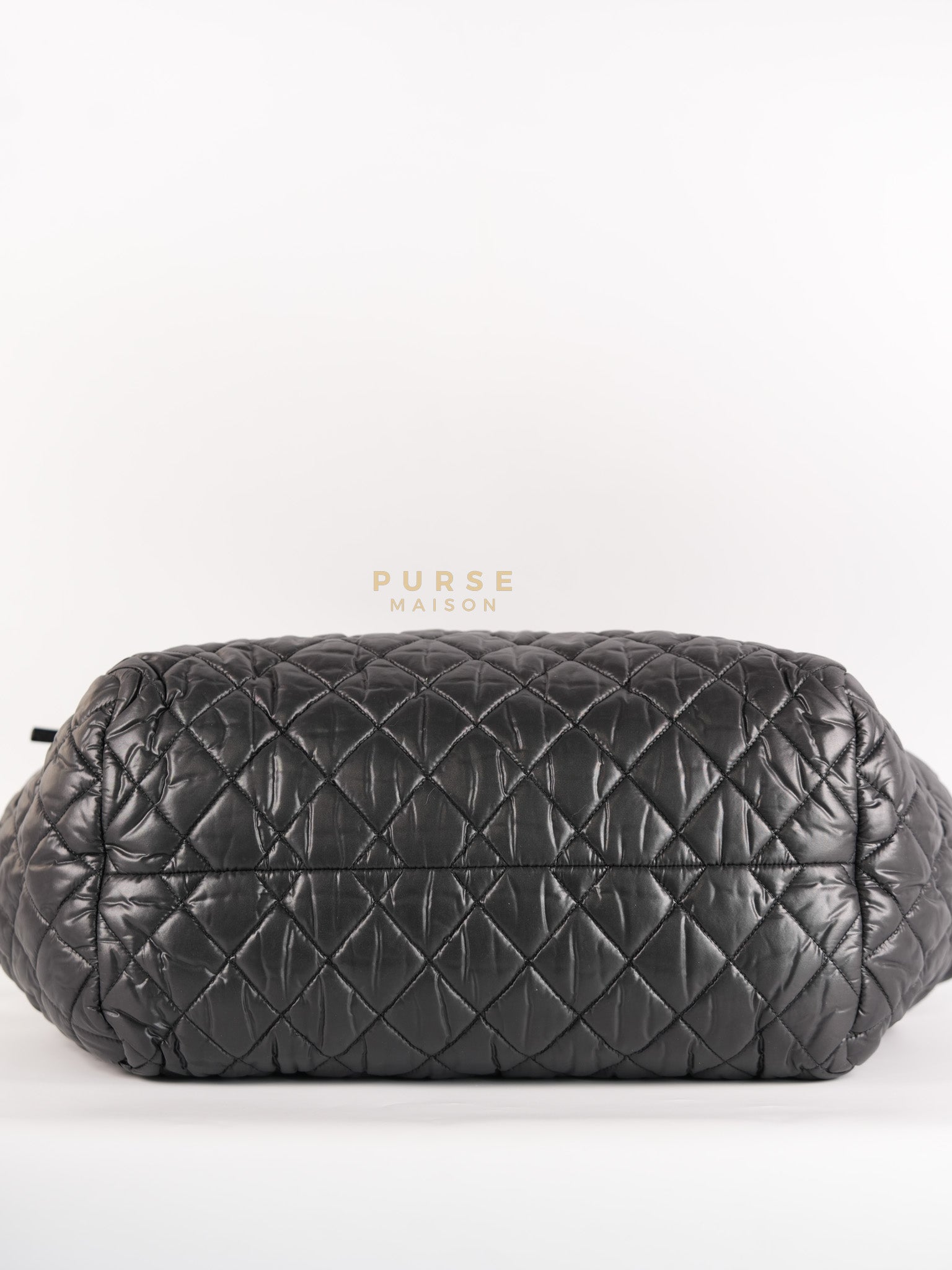 Coco Cocoon Tote Bag in Black Quilted Nylon Series 13 | Purse Maison Luxury Bags Shop