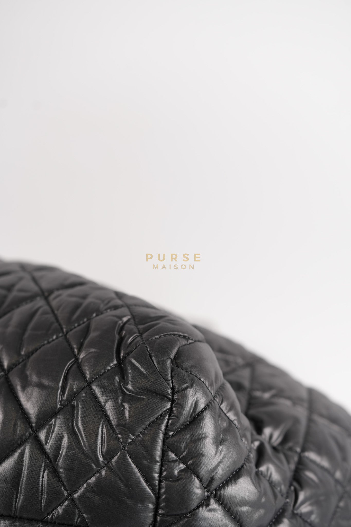 Coco Cocoon Tote Bag in Black Quilted Nylon Series 13 | Purse Maison Luxury Bags Shop