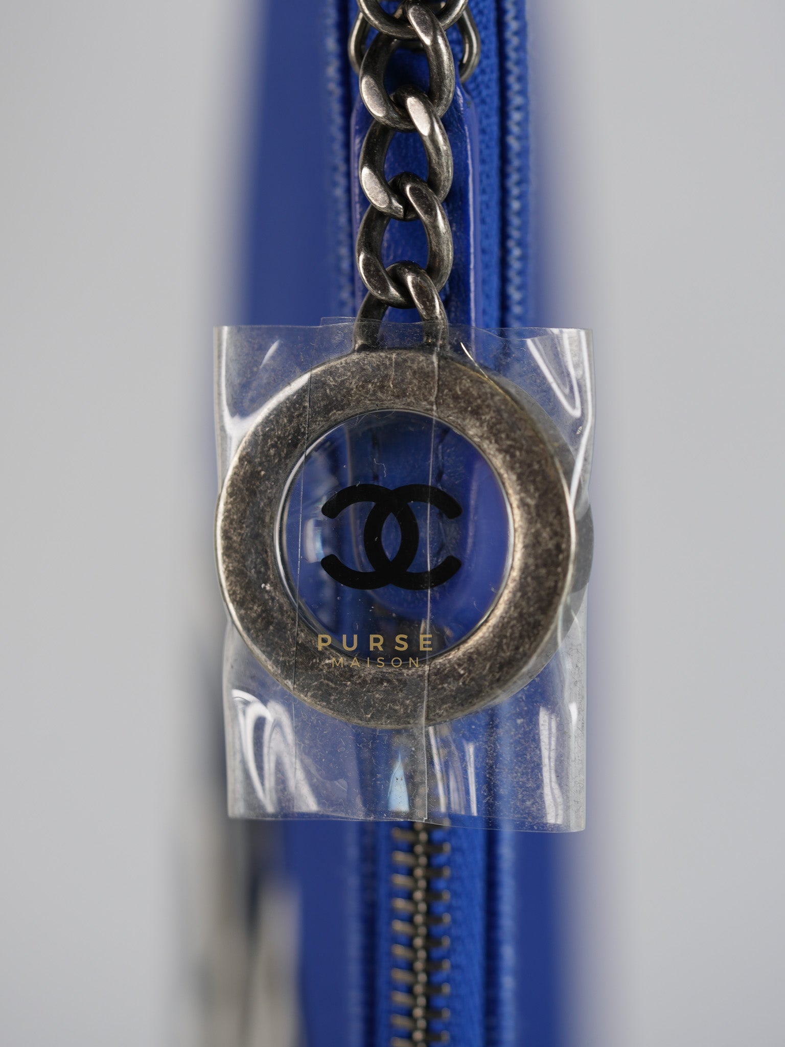 Coco Cruise O-Case Zip Pouch in Dark Blue Ruthenium Hardware Series 26 | Purse Maison Luxury Bags Shop