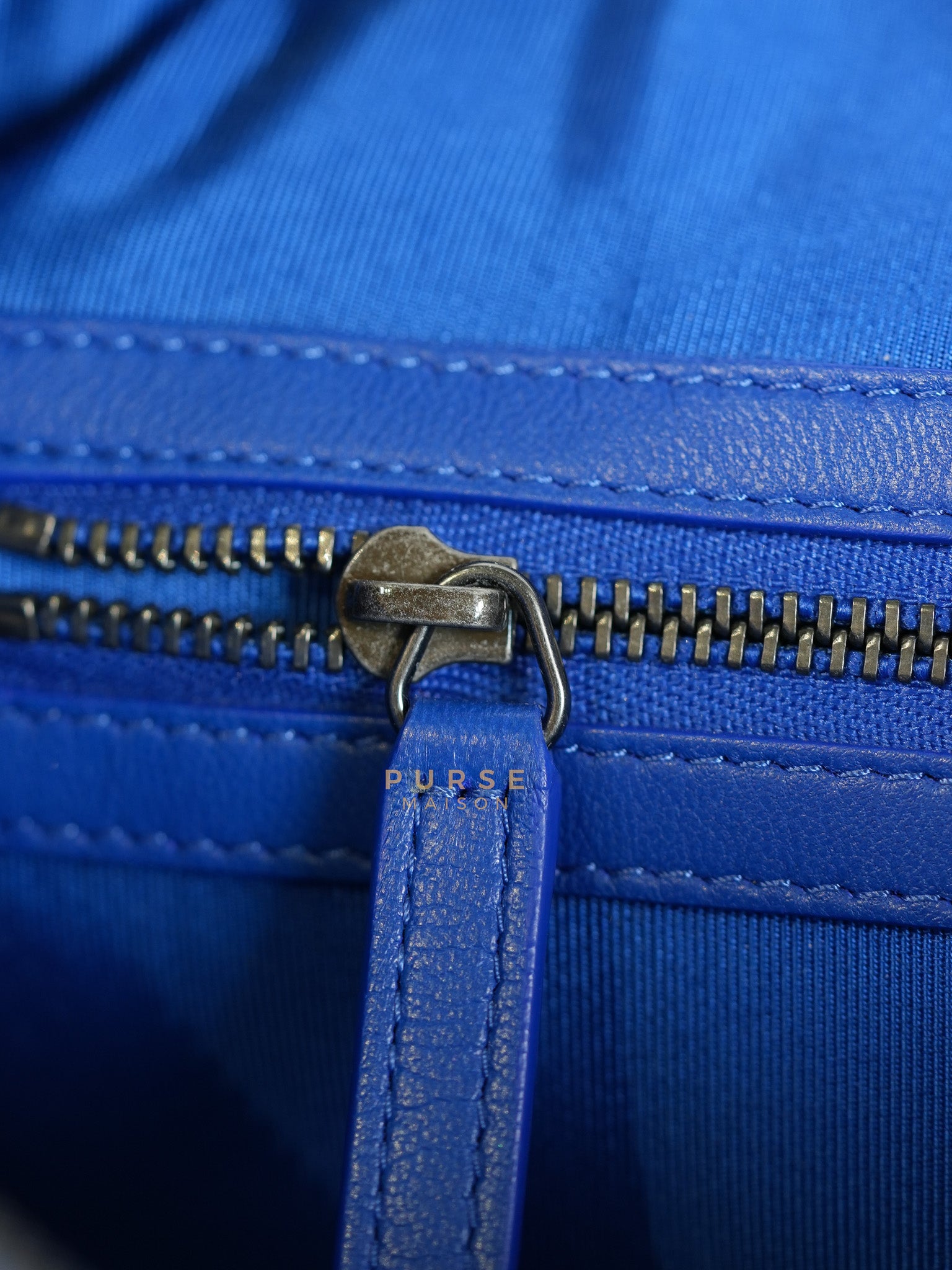 Coco Cruise O-Case Zip Pouch in Dark Blue Ruthenium Hardware Series 26 | Purse Maison Luxury Bags Shop