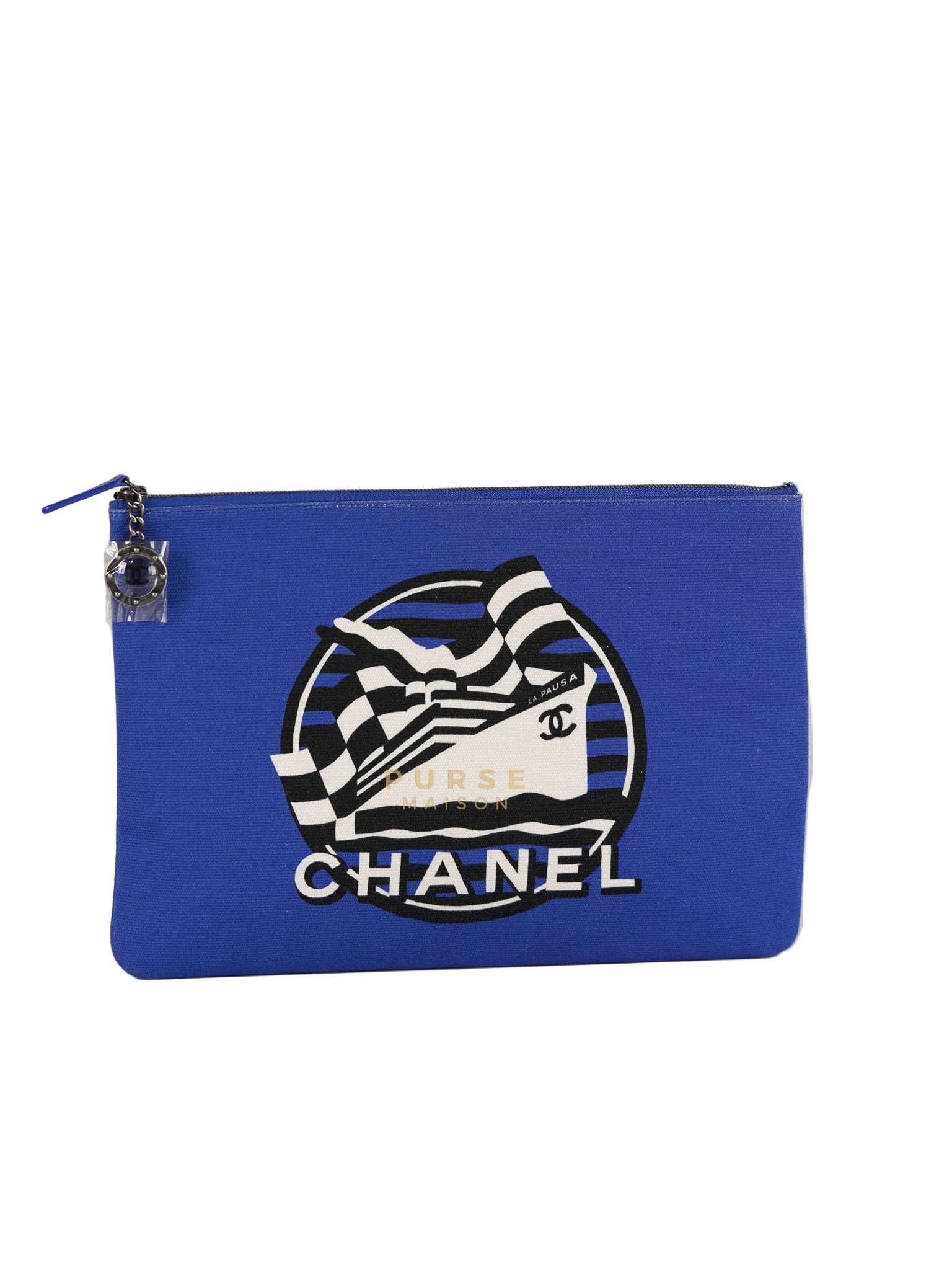 Coco Cruise O-Case Zip Pouch in Dark Blue Ruthenium Hardware Series 26 | Purse Maison Luxury Bags Shop
