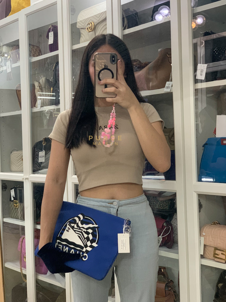 Coco Cruise O-Case Zip Pouch in Dark Blue Ruthenium Hardware Series 26 | Purse Maison Luxury Bags Shop