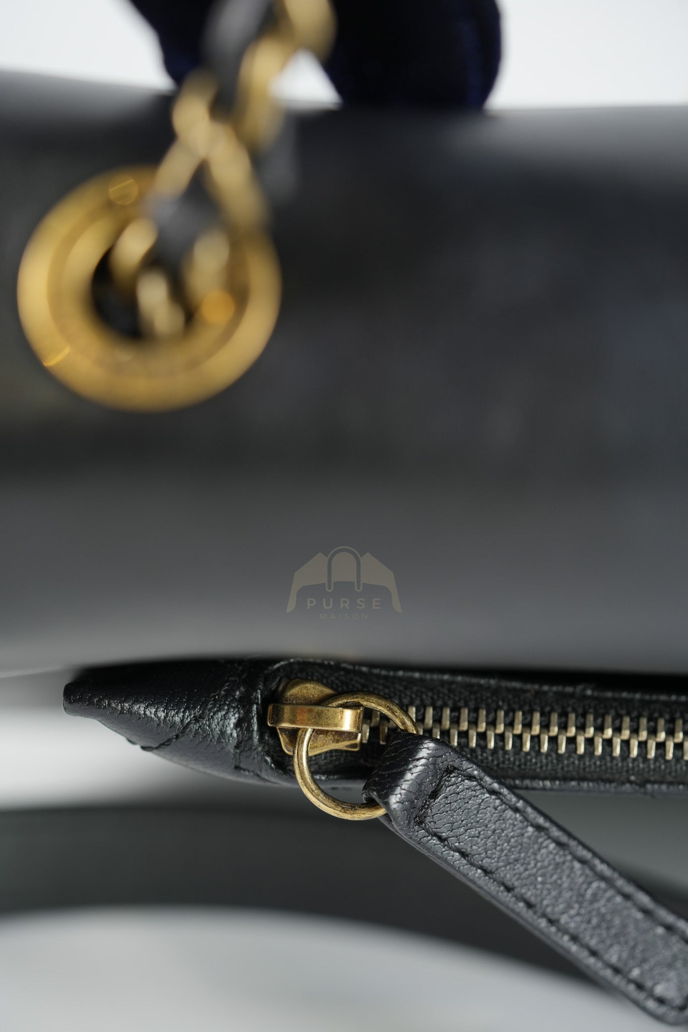 Coco Curve Flap Bag Medium in Black Calfskin Leather & Aged Gold Hardware Series 24 | Purse Maison Luxury Bags Shop