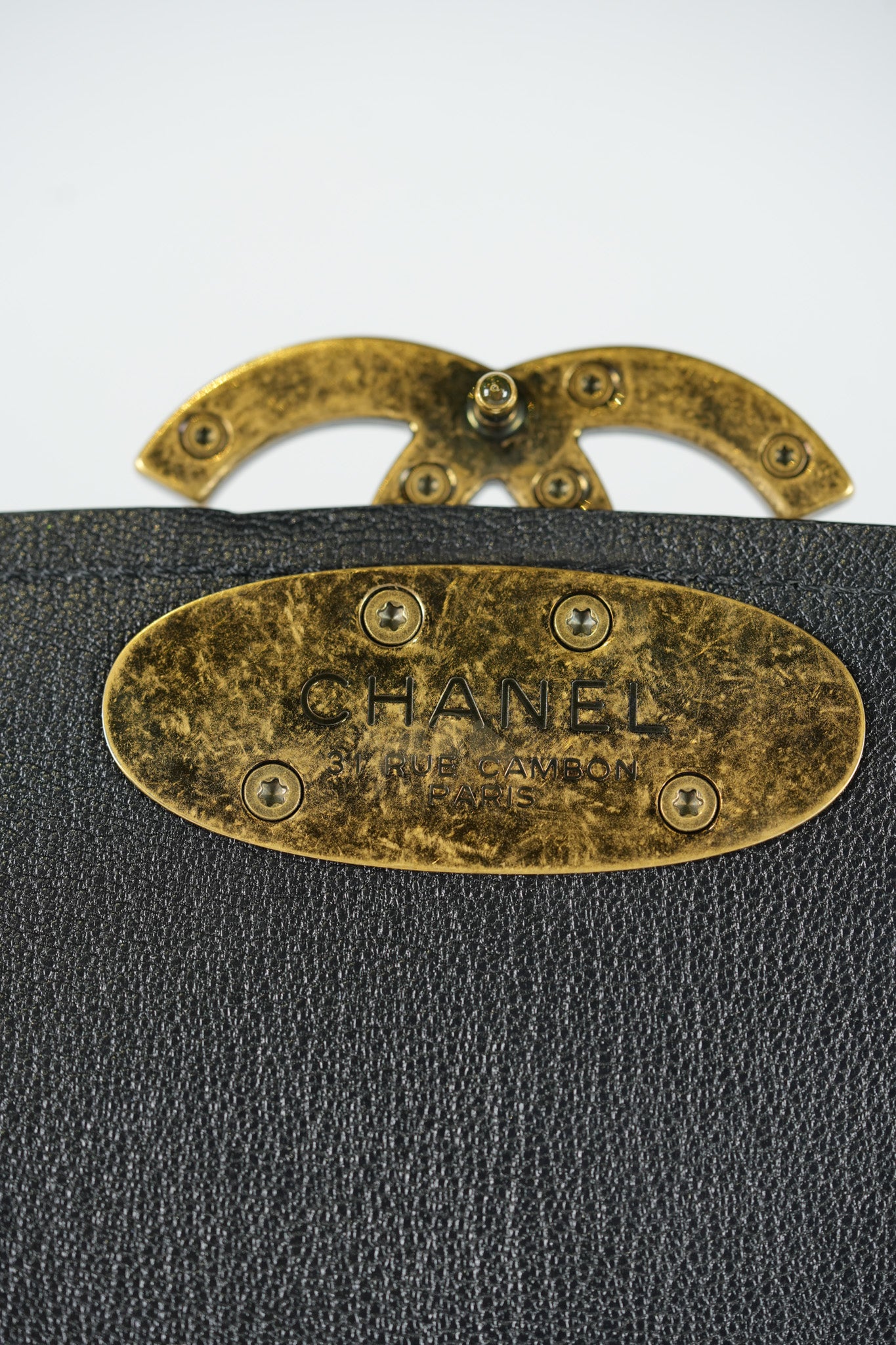 Coco Curve Flap Bag Medium in Black Calfskin Leather & Aged Gold Hardware Series 24 | Purse Maison Luxury Bags Shop