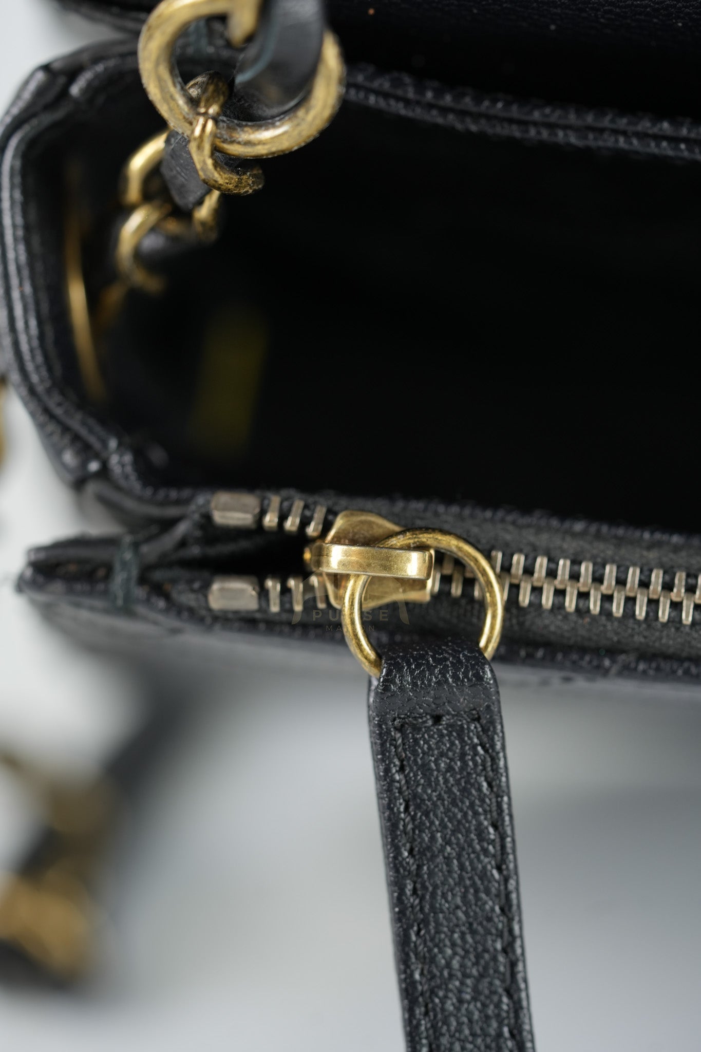 Coco Curve Flap Bag Medium in Black Calfskin Leather & Aged Gold Hardware Series 24 | Purse Maison Luxury Bags Shop