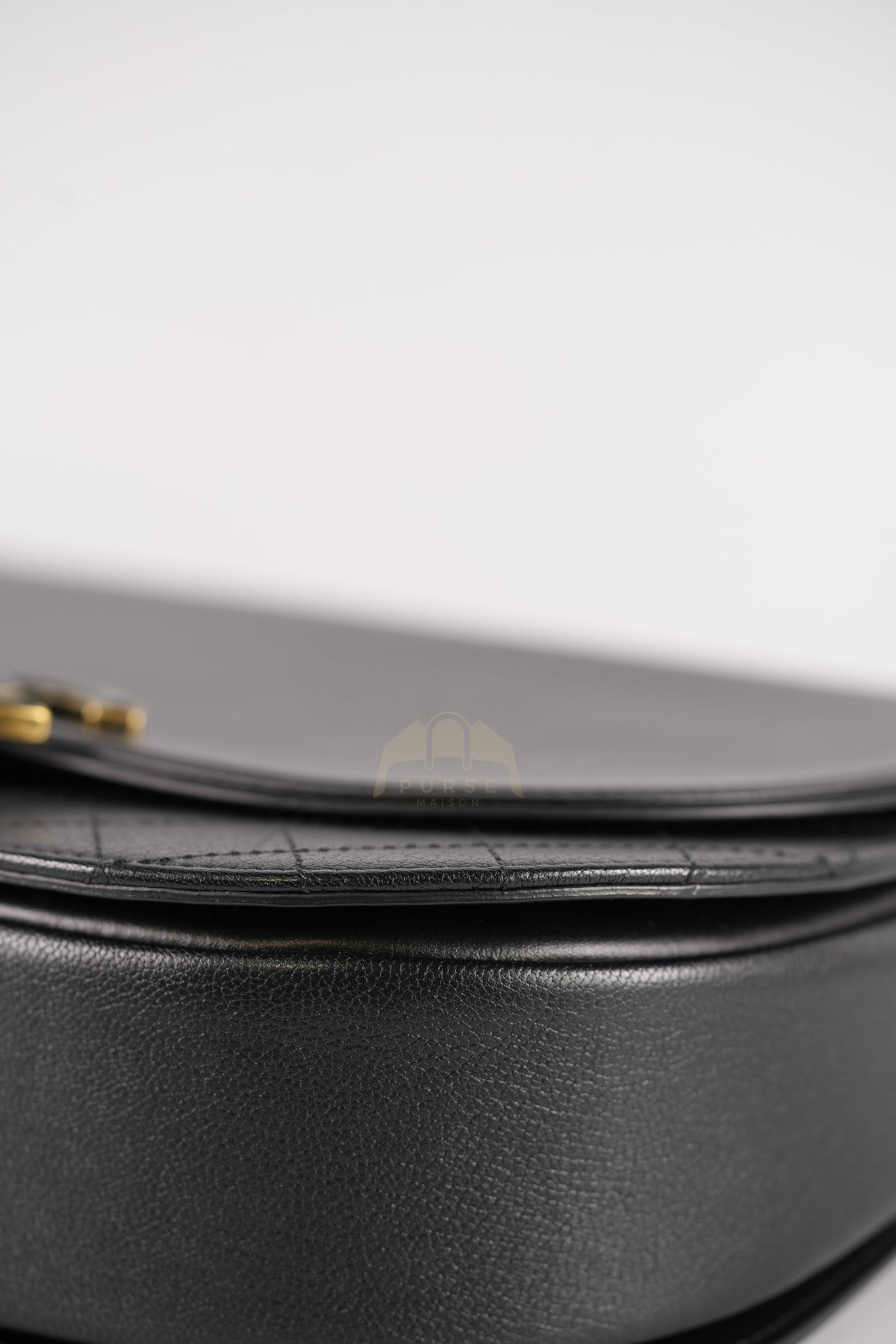 Coco Curve Flap Bag Medium in Black Calfskin Leather & Aged Gold Hardware Series 24 | Purse Maison Luxury Bags Shop