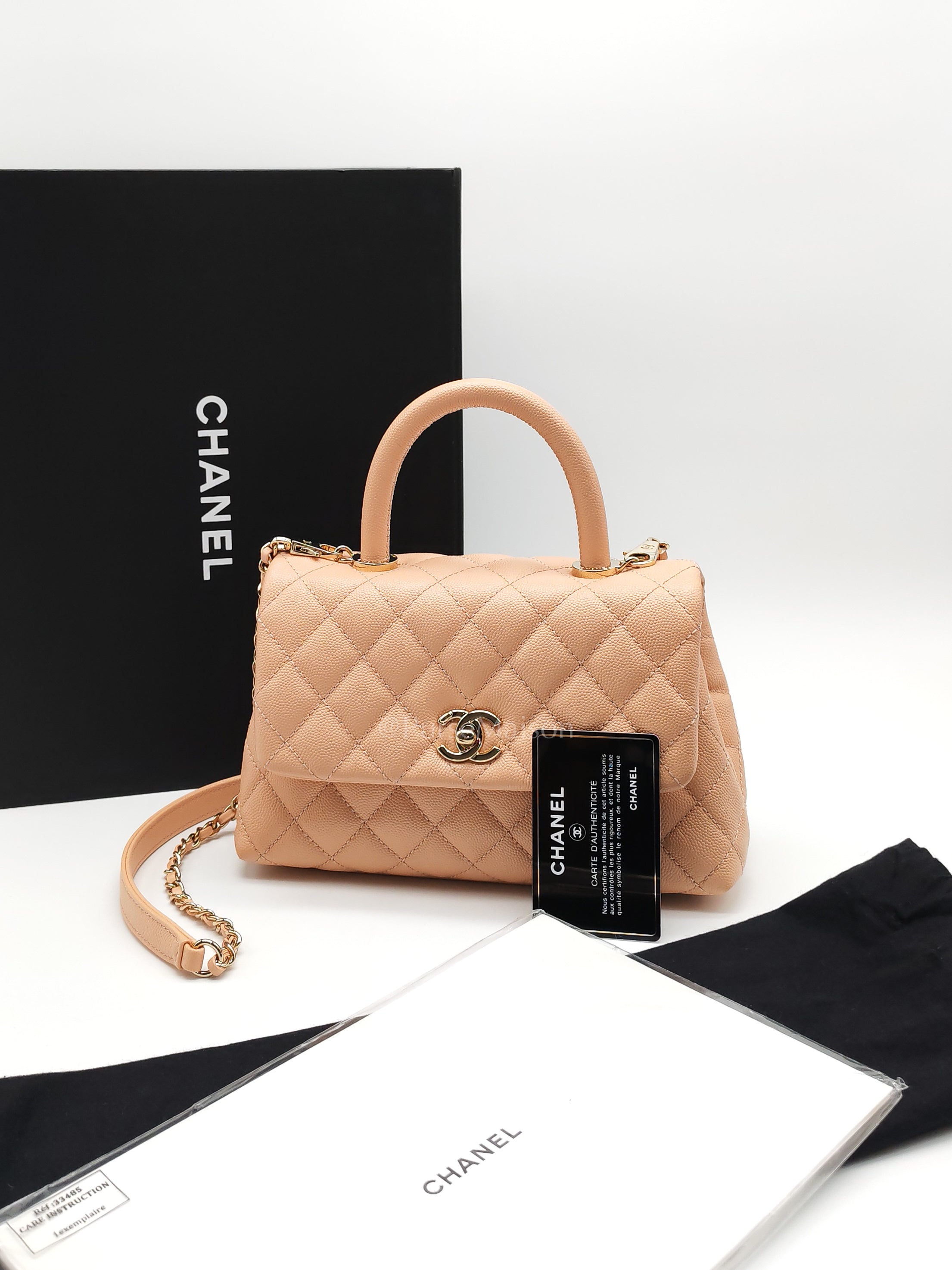 Coco Handle Caviar Peach Series 31 | Purse Maison Luxury Bags Shop